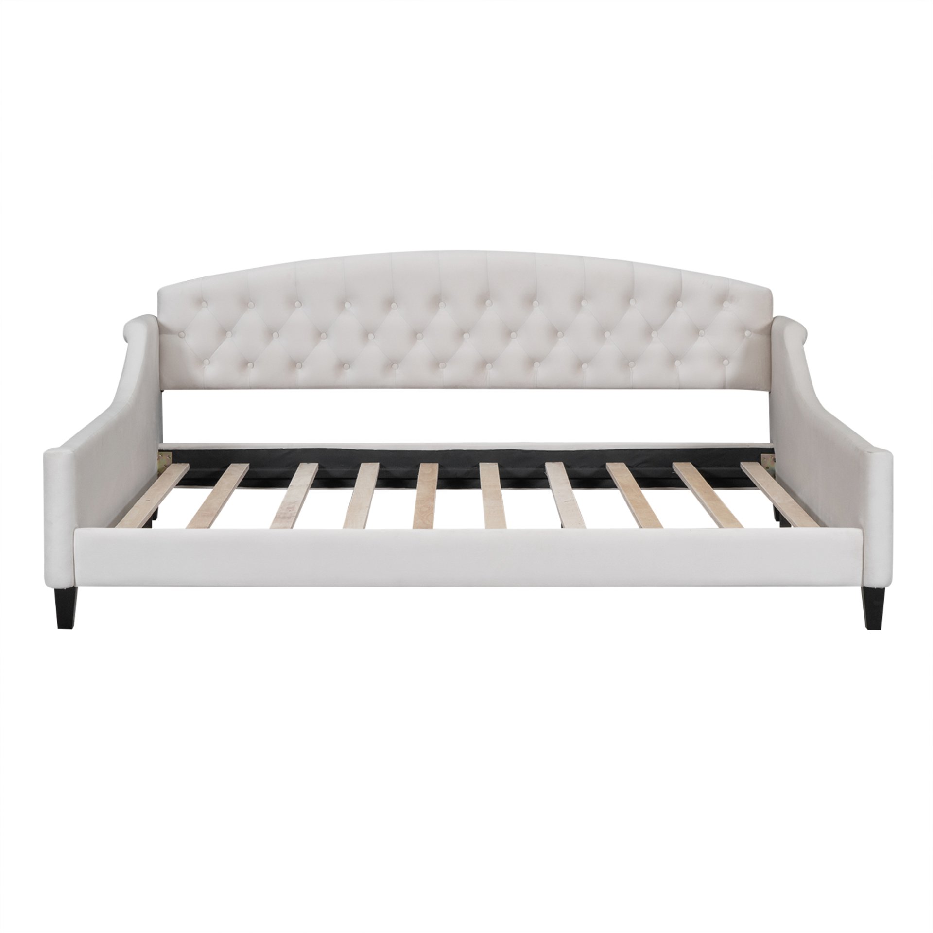 Luxury Tufted Button Daybed, Full - Beige - Image 10