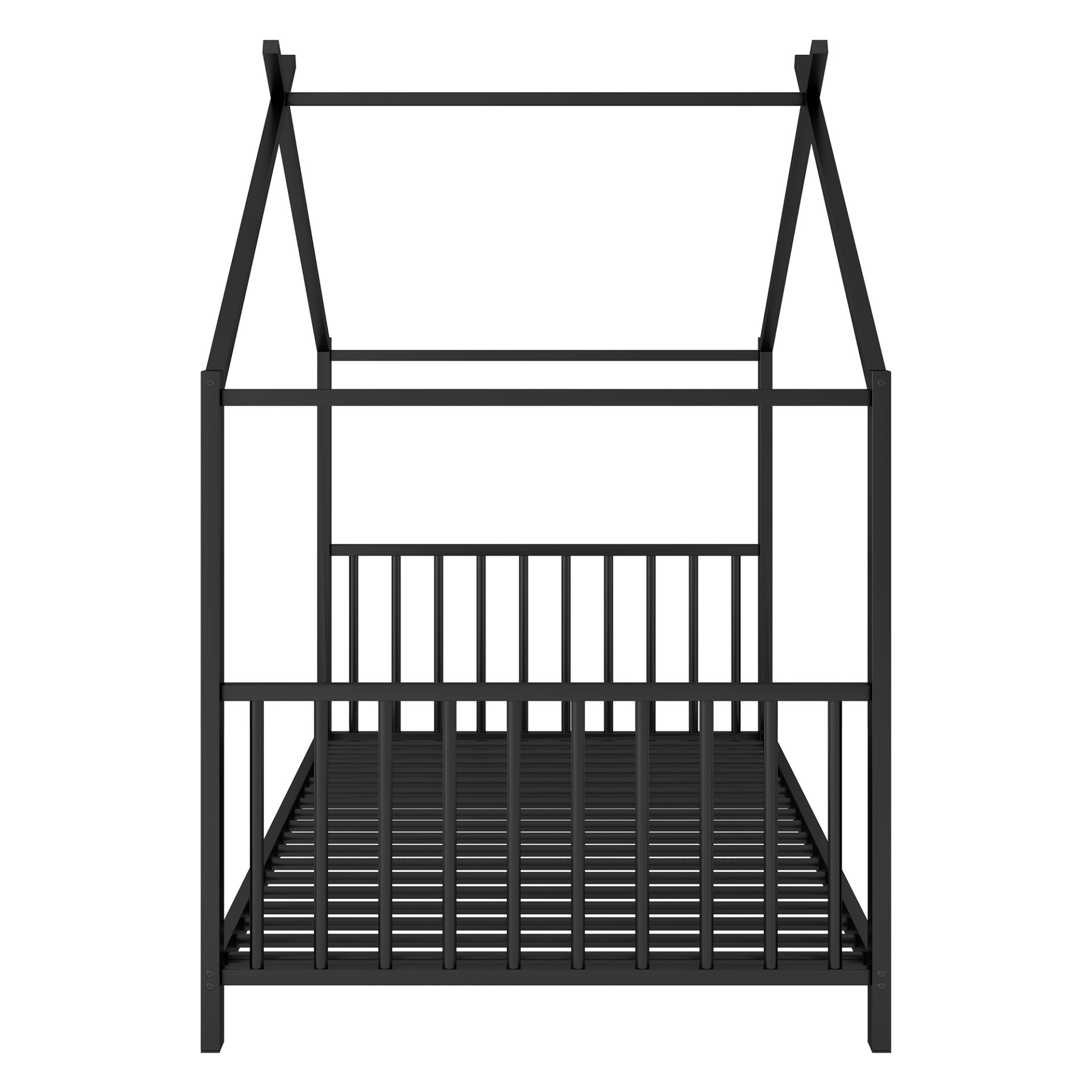 Twin Size House Platform Bed - Black - Image 8