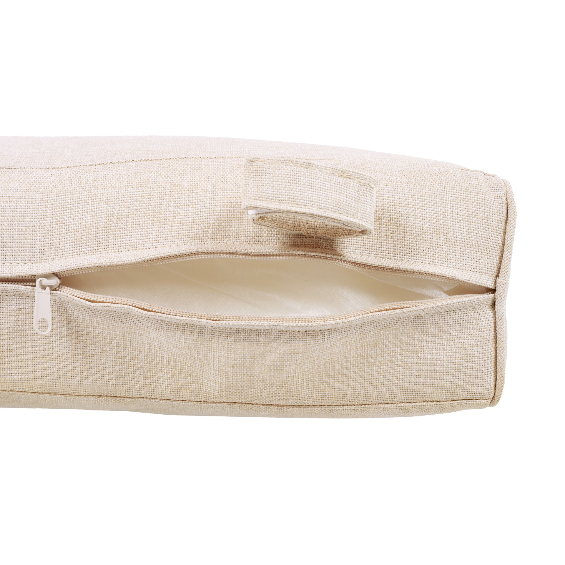 Outdoor Patio Lounge Chair - Teak / Beige - Image 14