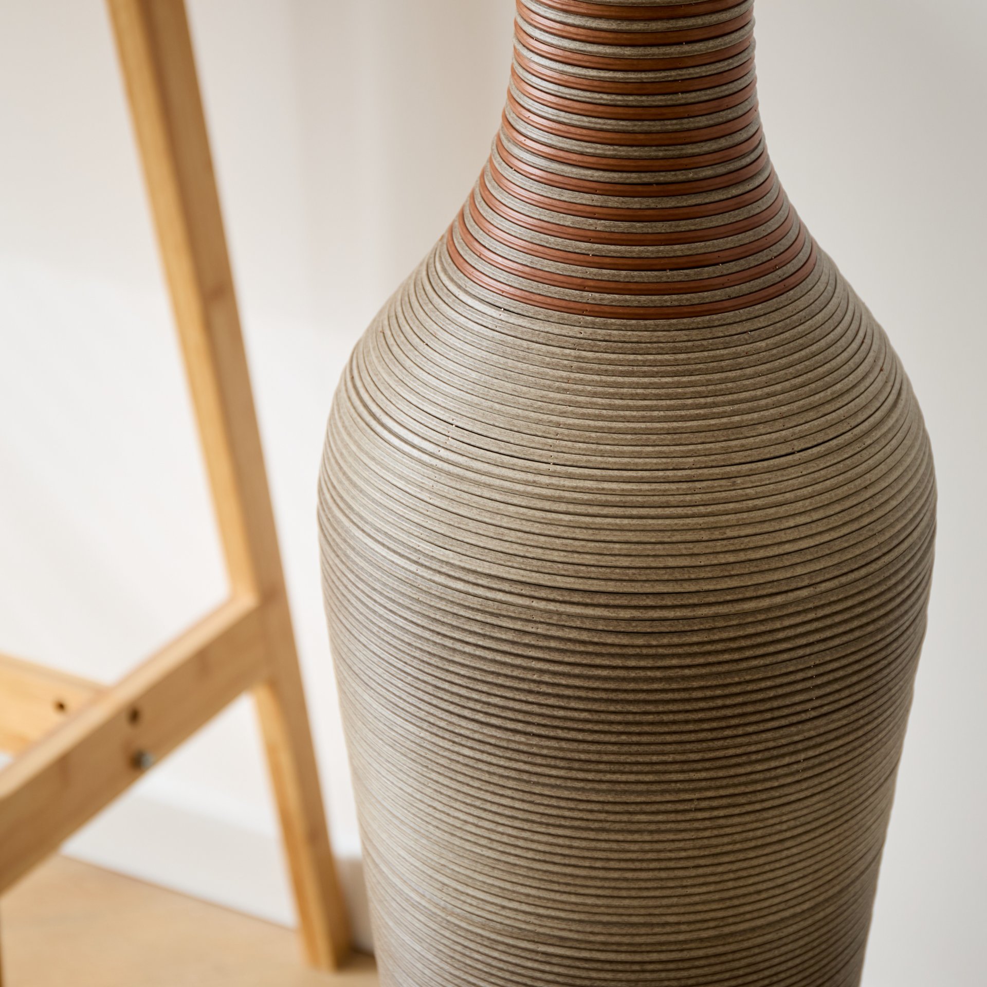 Tall Vase - Brown Decorative Floor Vase, Classic Neat Floor Vase Tall Freestanding Flower Holder, Artificial Rattan Vase, Floor Vase, Flower Holder For Home Decor - Gray - Image 17