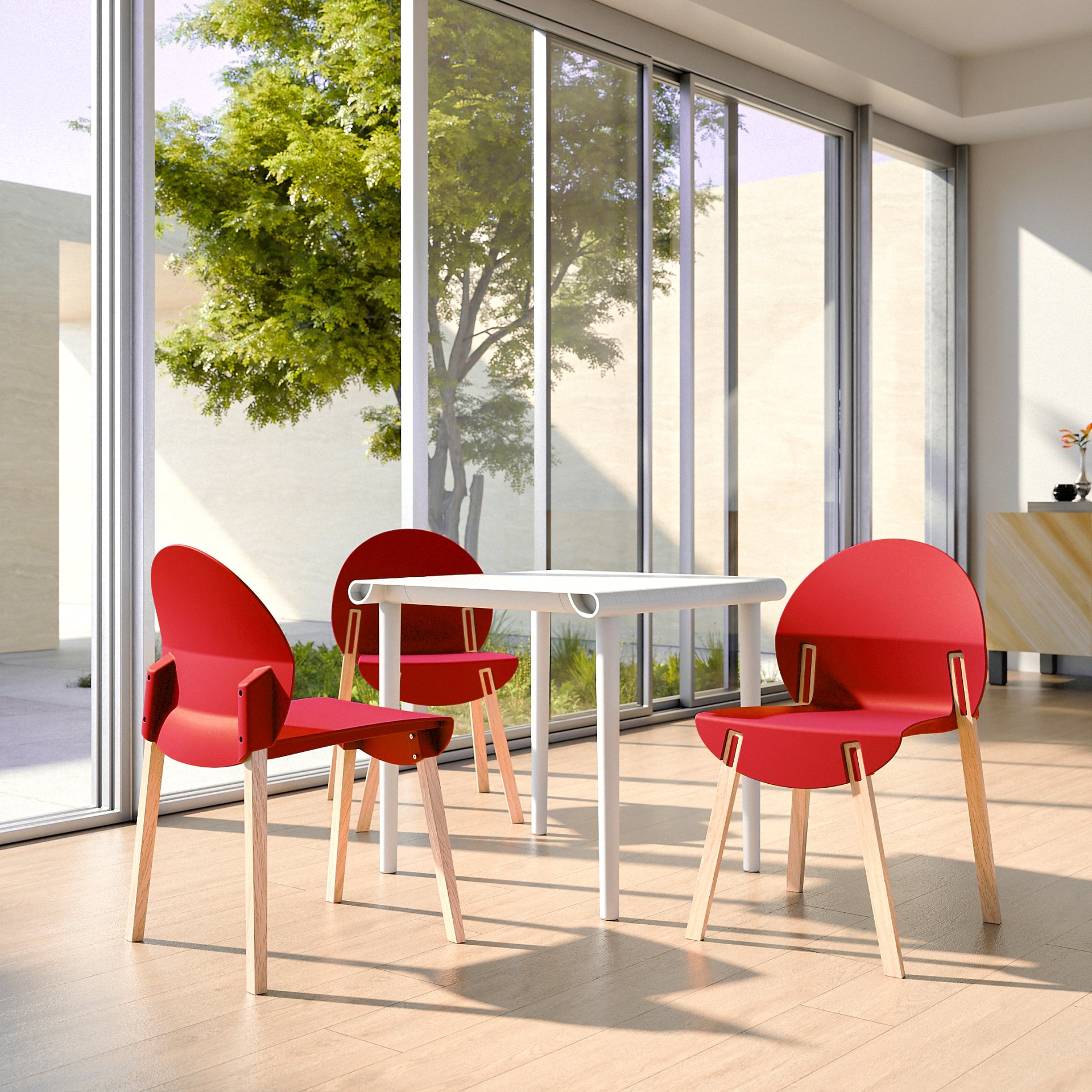 4 Piece Set Of Single Chairs With A Design Combining Modern And Traditional Elements, Durable And Comfortable - Crimson - Image 21