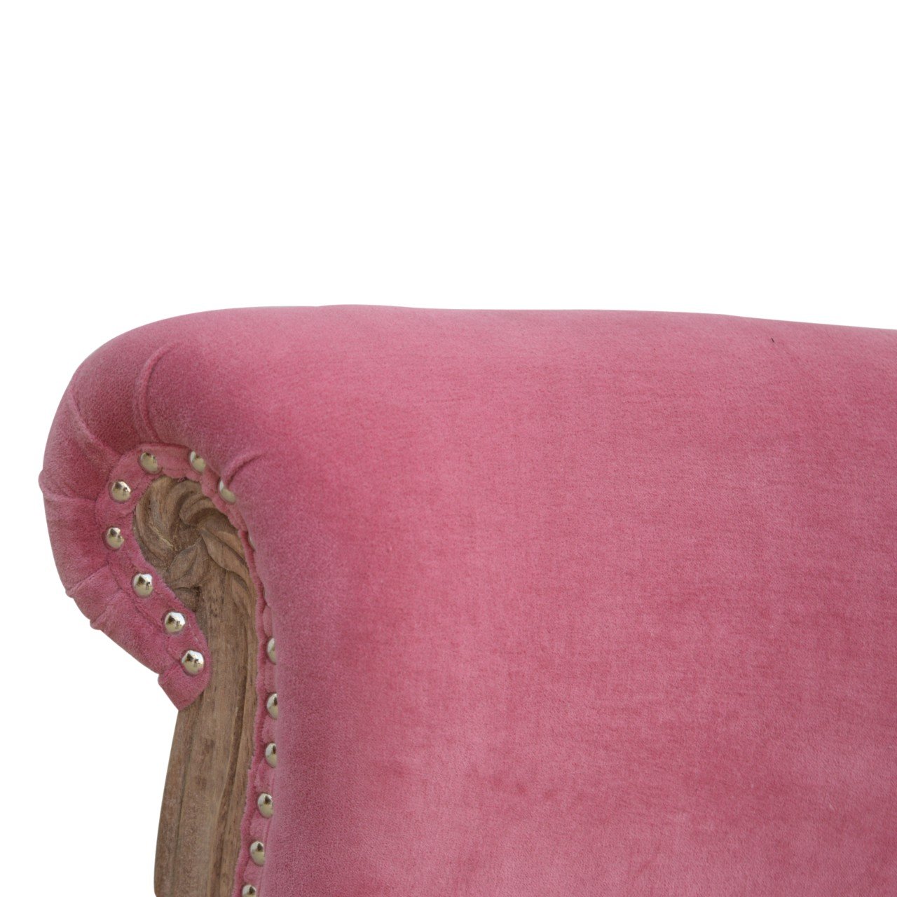 Velvet Studded Chair - Pink - Image 3