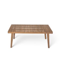 Outdoor Dining Table With Slatted Top, Ideal For Patio - Brown