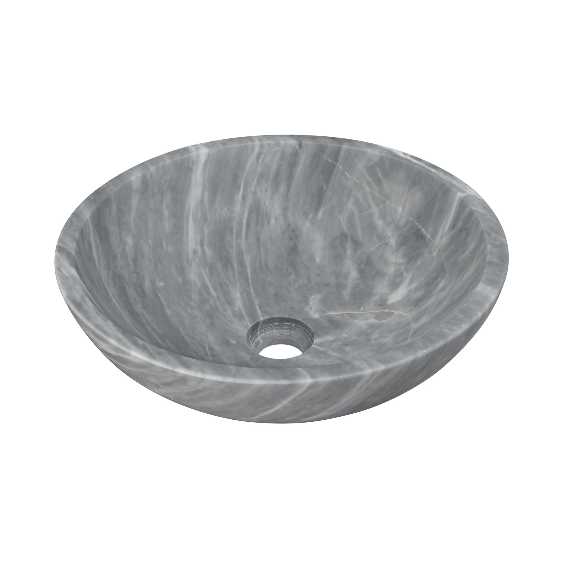 Bathroom Vessel Sink, Semi Polished Surface, Genuine Real Marble - Gray - Image 10