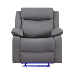 Blanche - Manual Glider Recliner With LED Lights And Pillow Top Arms - Gray