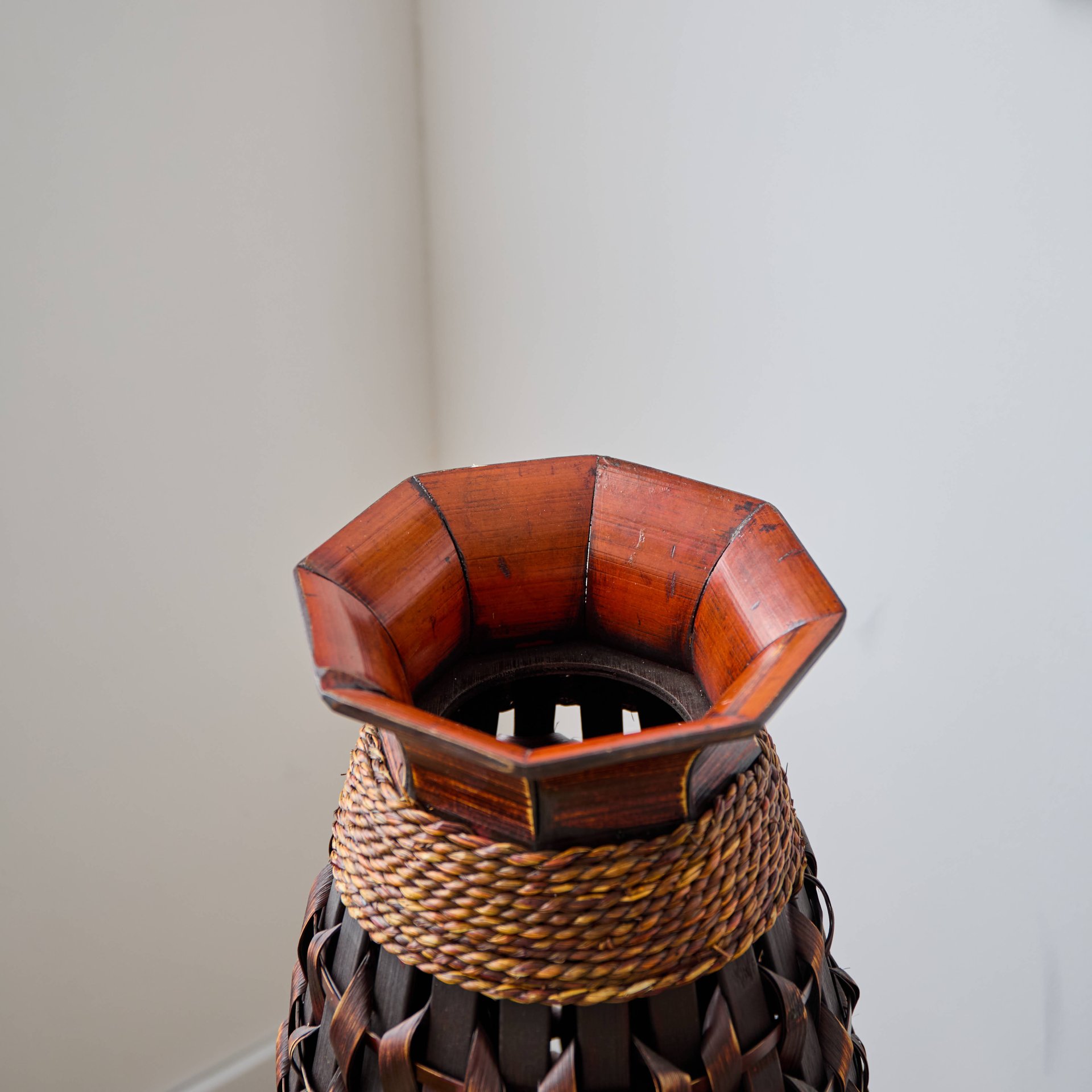 Hand Woven Bamboo Floor Vase, Decorative Accent For Living Room - Acacia Wood - Image 19