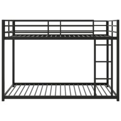 Twin Over Twin Bunk Bed With Ladder, Low Bunk Design - Black