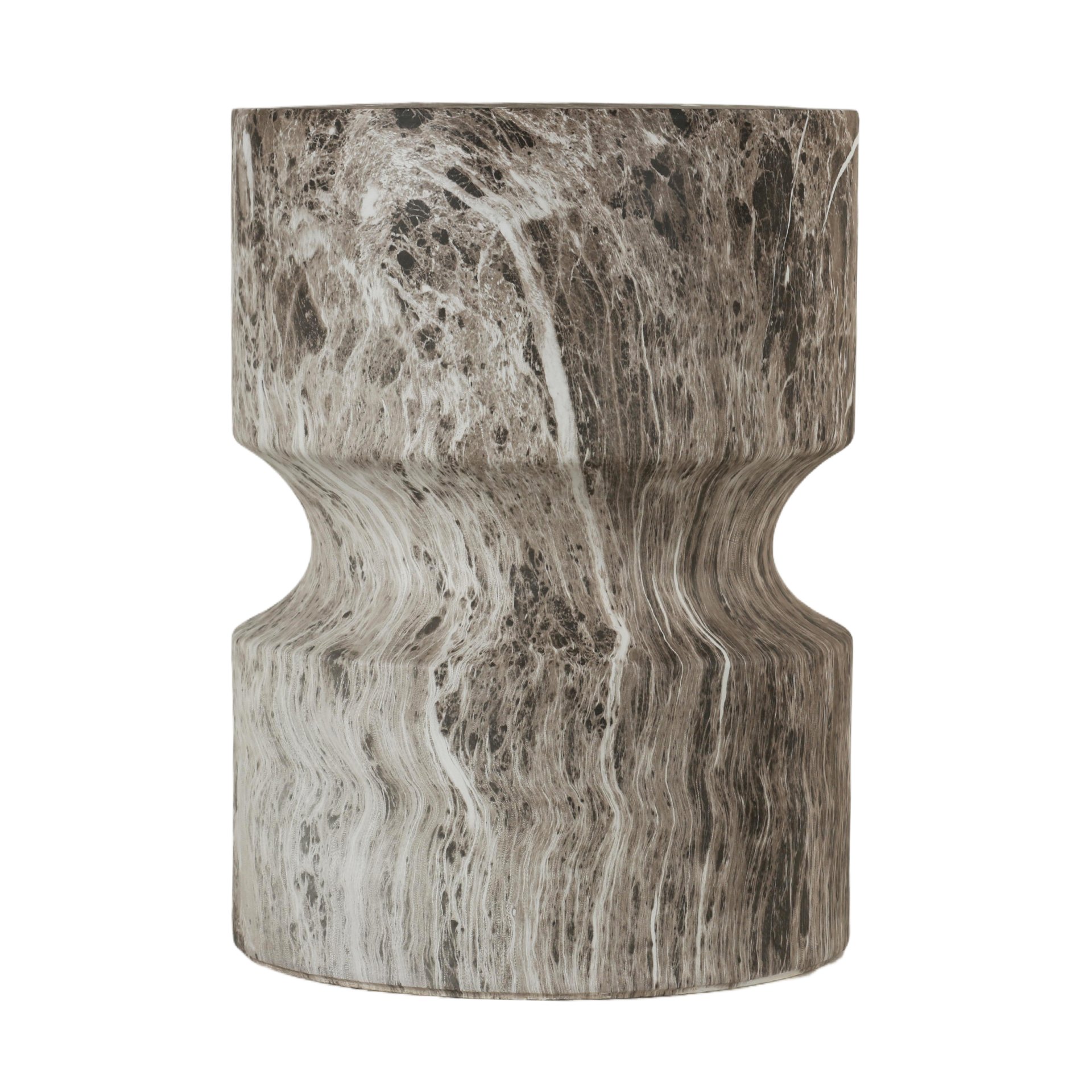 Outdoor Geometric Round End Table - Marble - Image 4