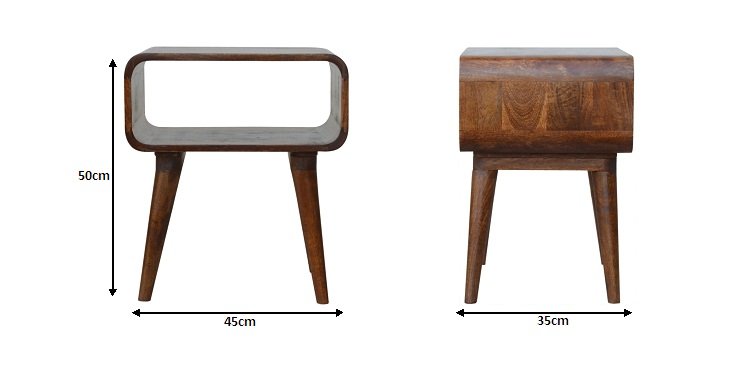 Curved Open Nightstand - Antique Brown / Chestnut - Image 9