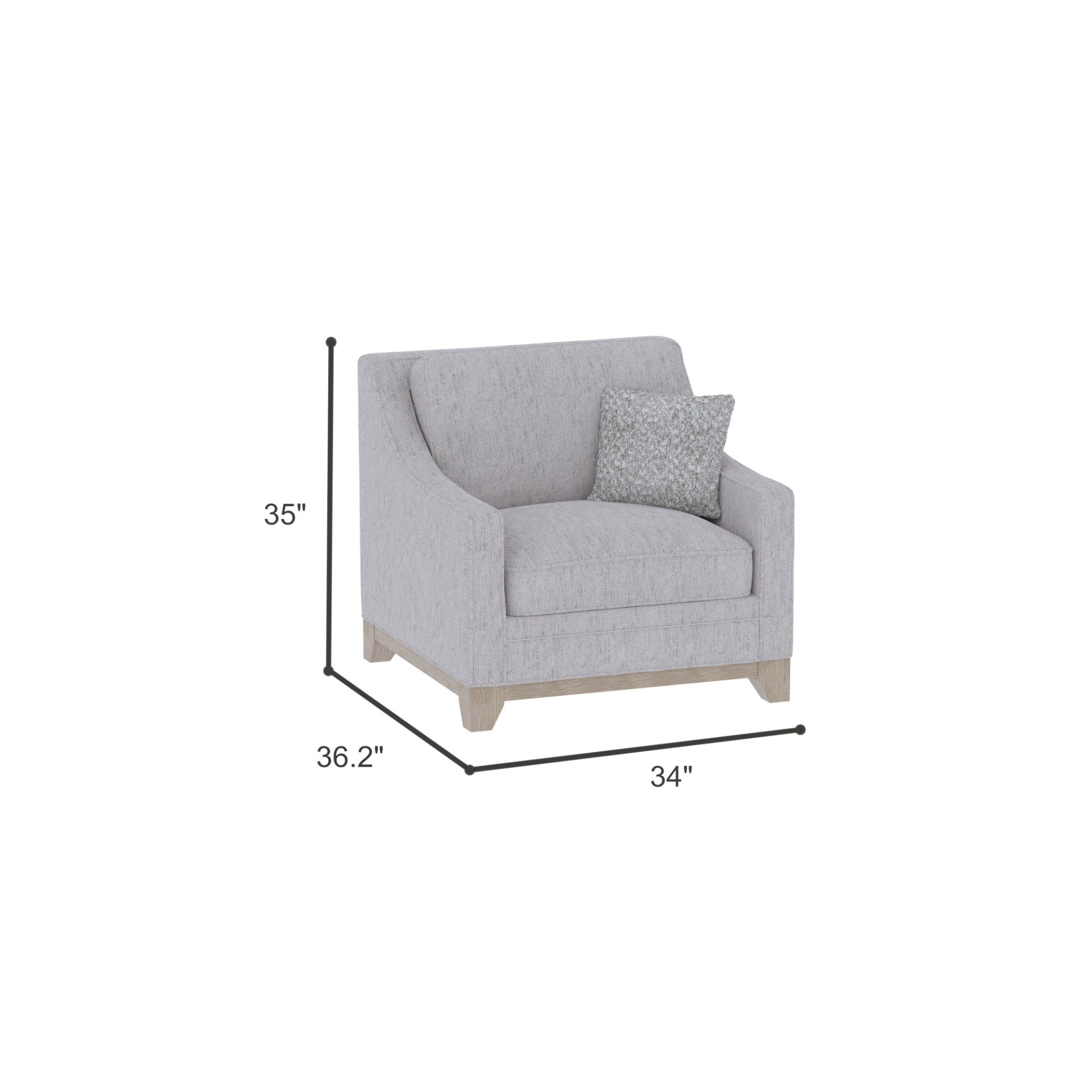 Lounge Chair With Casual Accent - Gray - Image 3