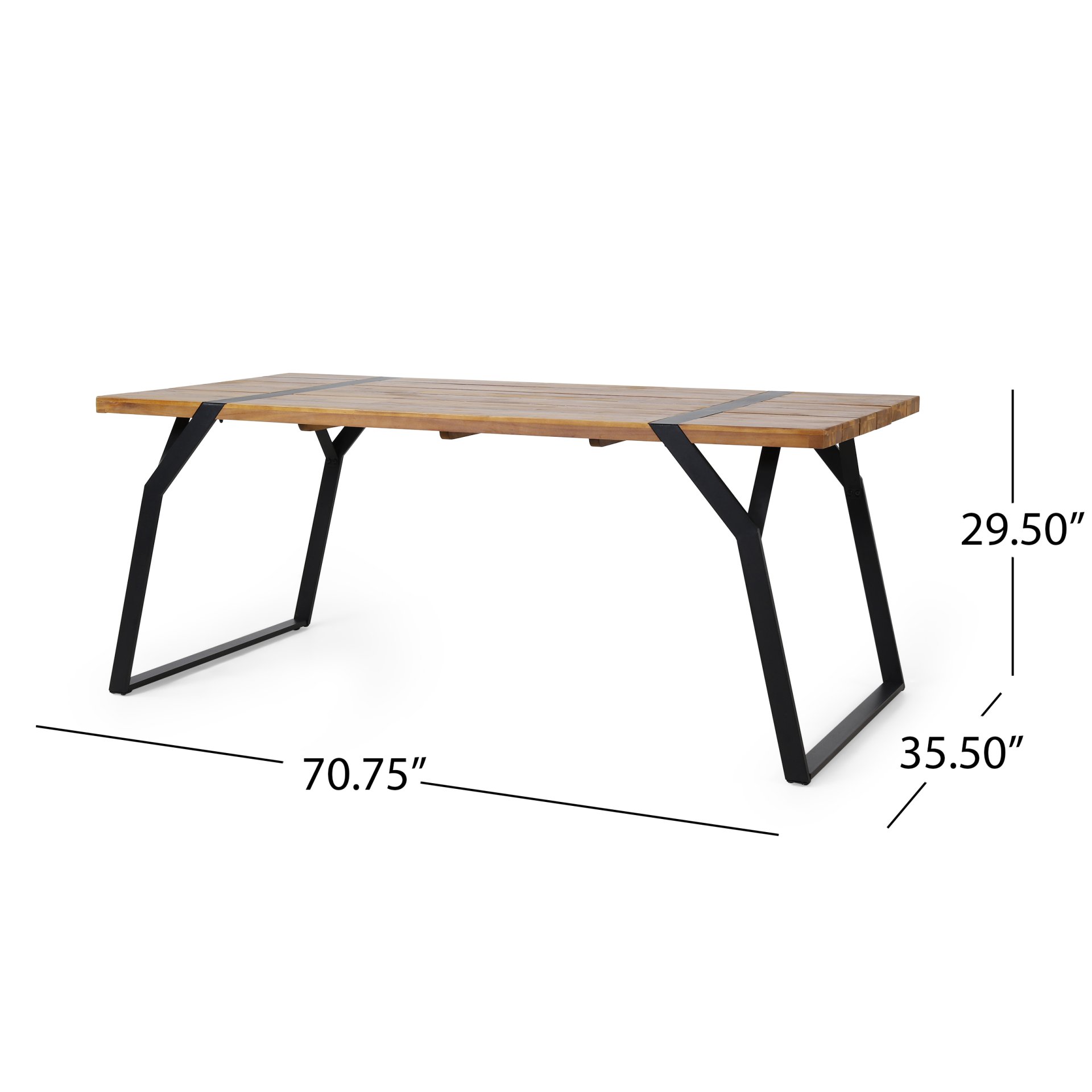 Zora - Dining Table Industrial & Iron Table - Black - Image 3