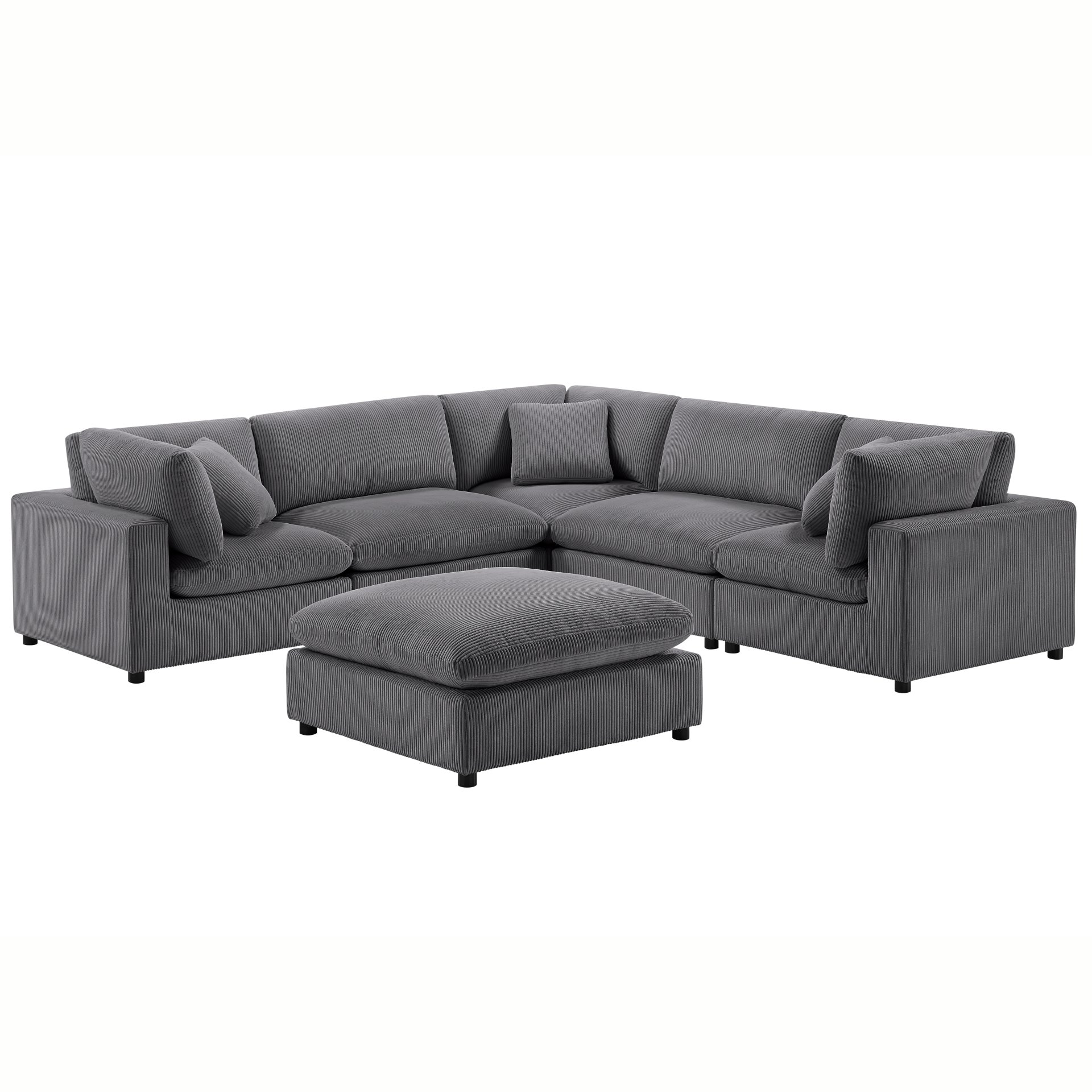 Chelsea - Modular 6 Piece Sectional - Charcoal - Image 4
