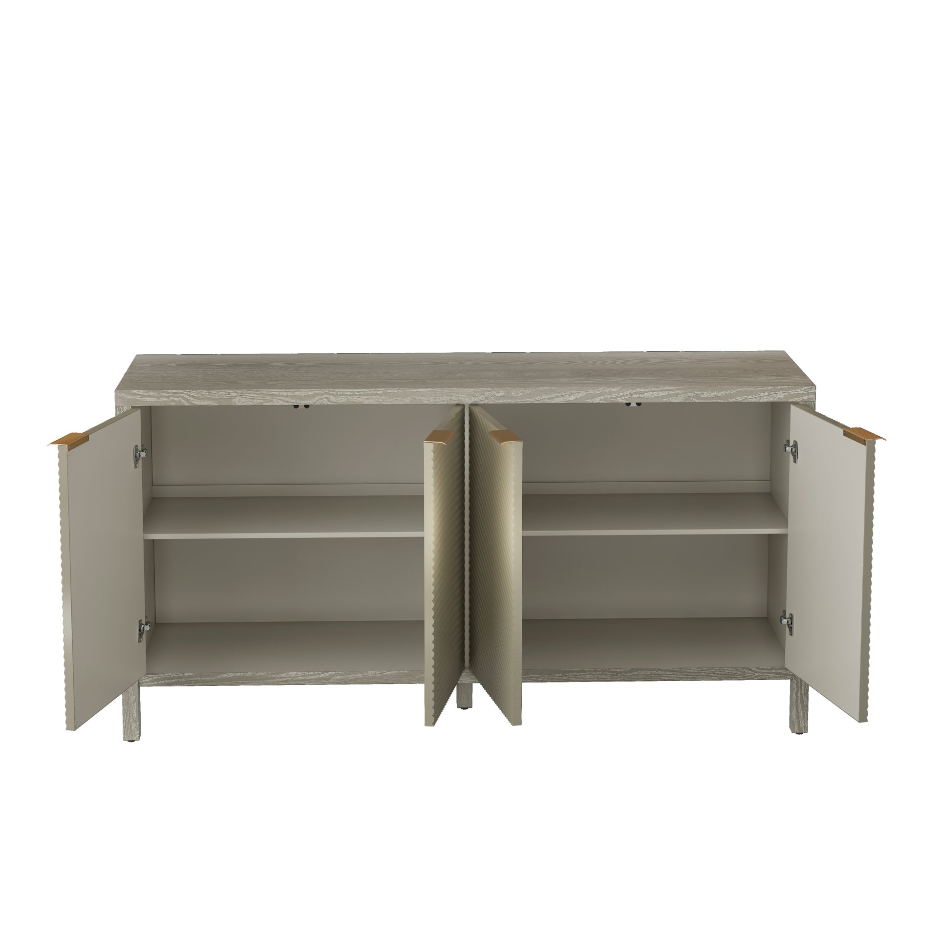 Buffet Cabinet With 4 Doors, Storage Sideboard For Living Room, Dining Room - Champagne - Image 14