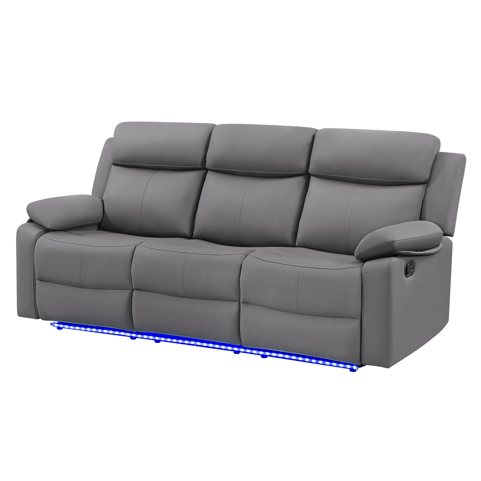 Blanche - Reclining Sofa With LED Lights - Gray - Image 6