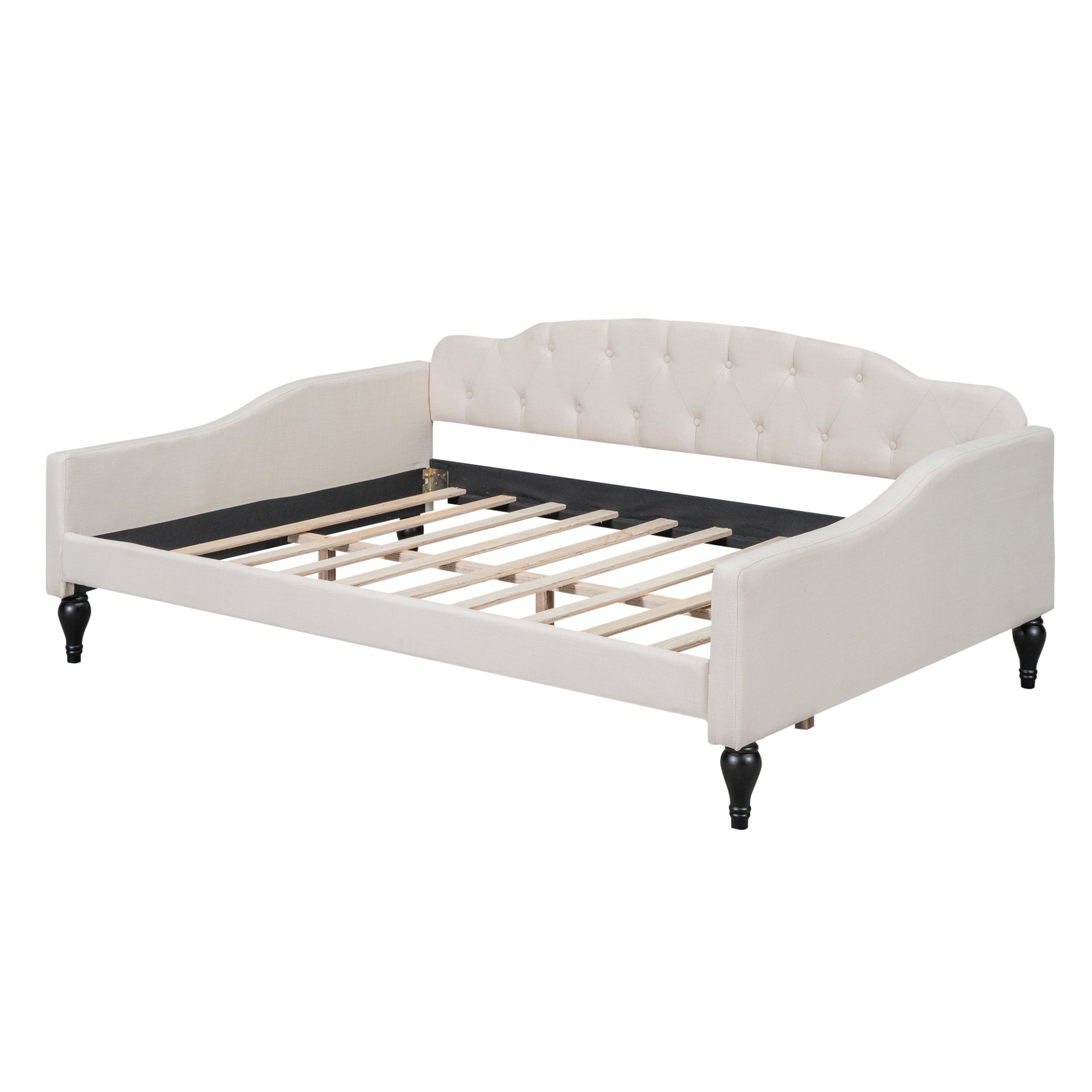 Full Size Upholstered Tufted Daybed - Beige - Image 12