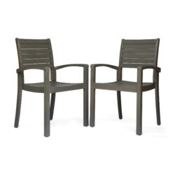 Outdoor Dining Chairs (Set of 2) - Gray