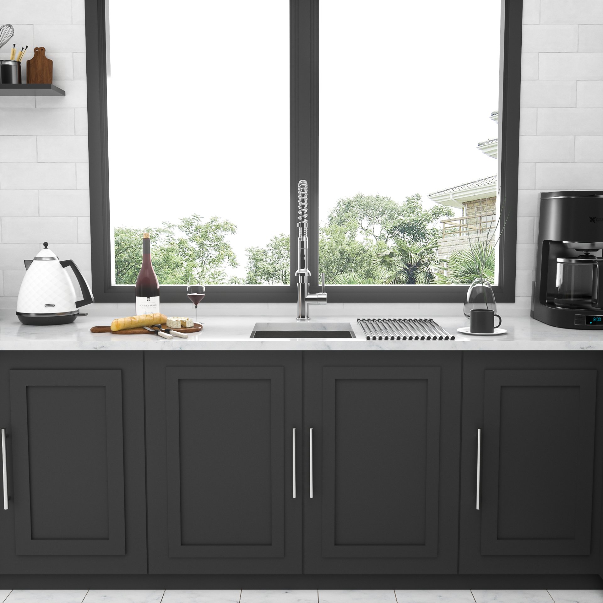 13" Undermount Stainless Steel Kitchen Sink 16 Gauge 9" Deep Single Bowl Basin - Brushed Nickel - Image 5