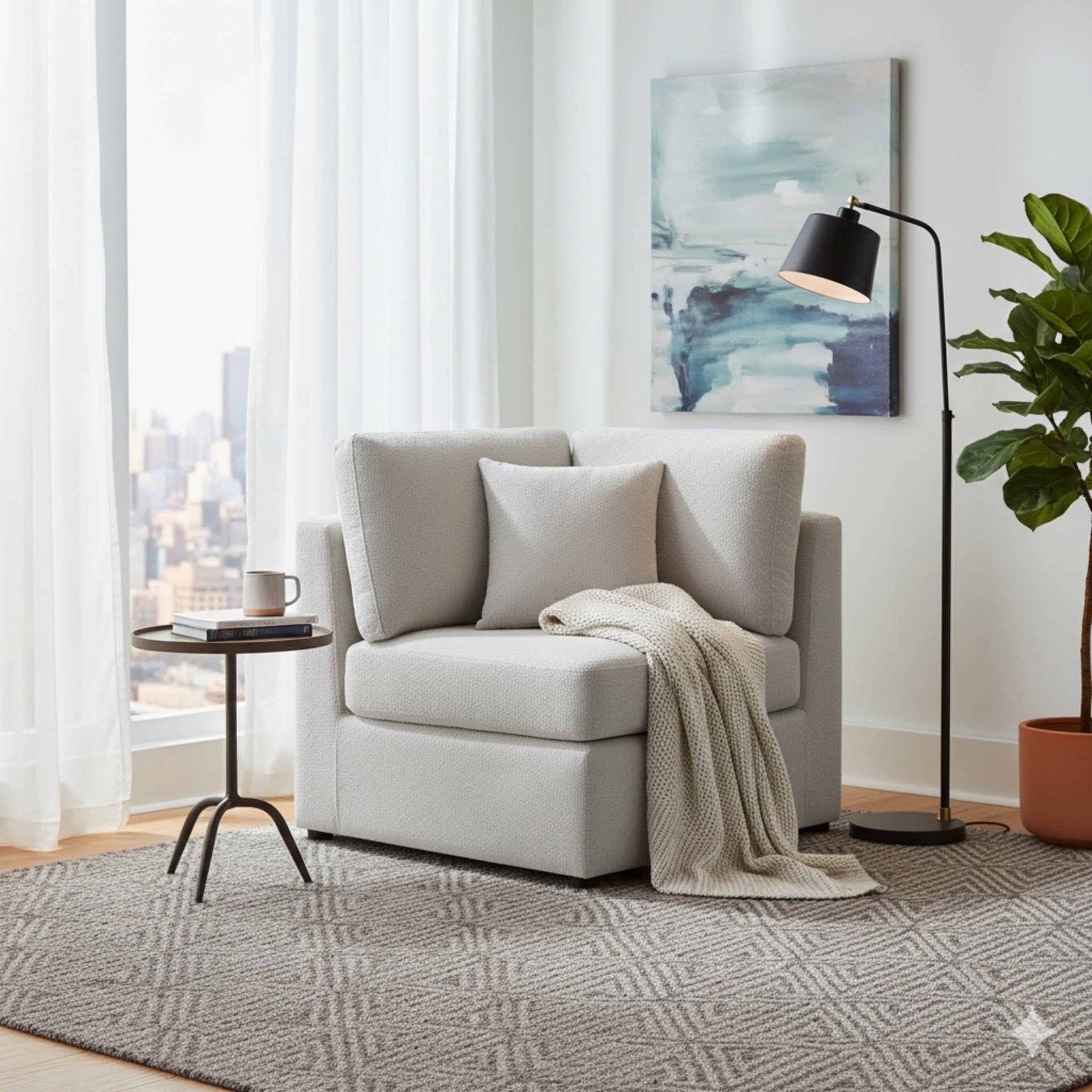 Chauncy - Corner Wedge Chair - Gray - Image 2