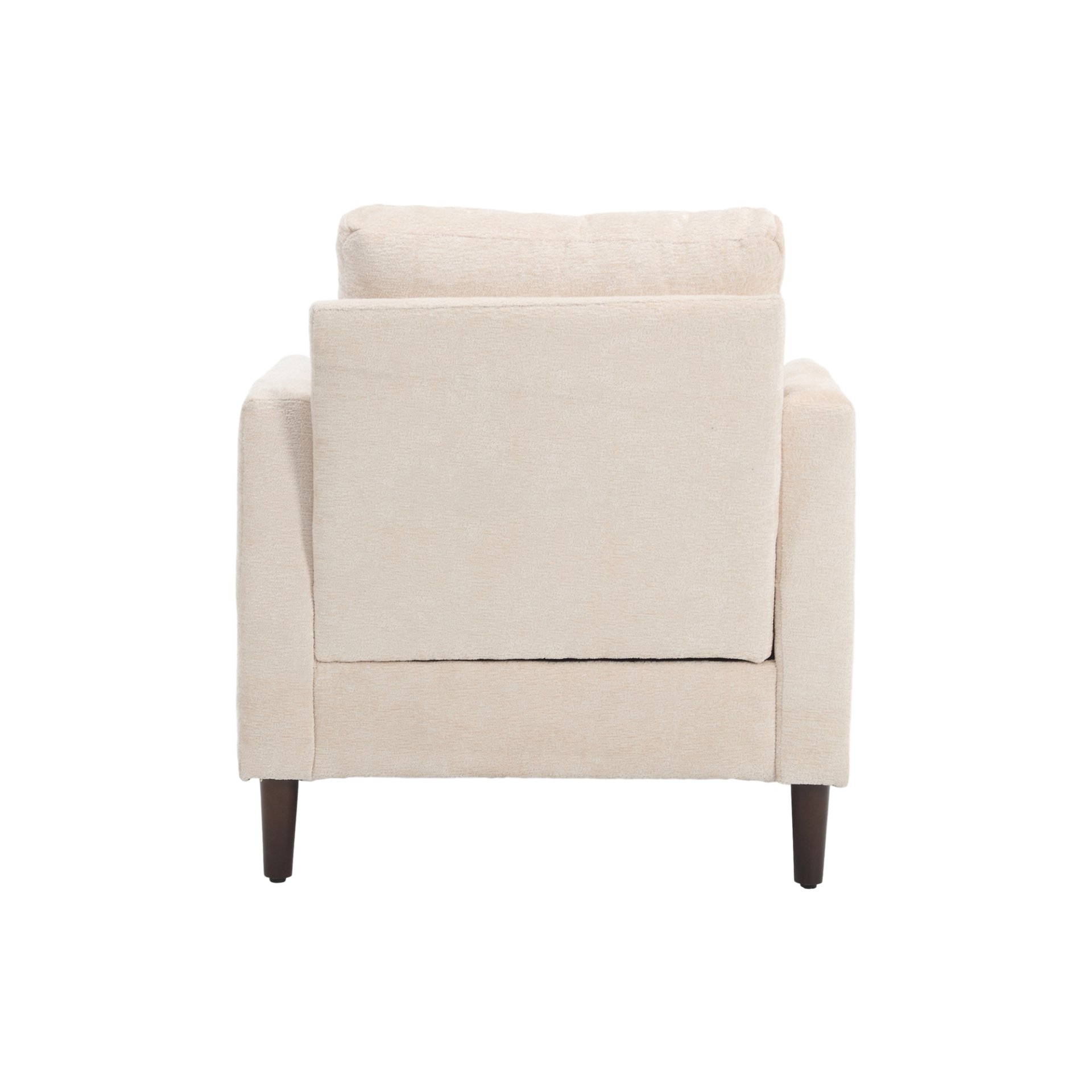 Modern Accent Lounge Chair With Tufted Club Design - Beige - Image 12