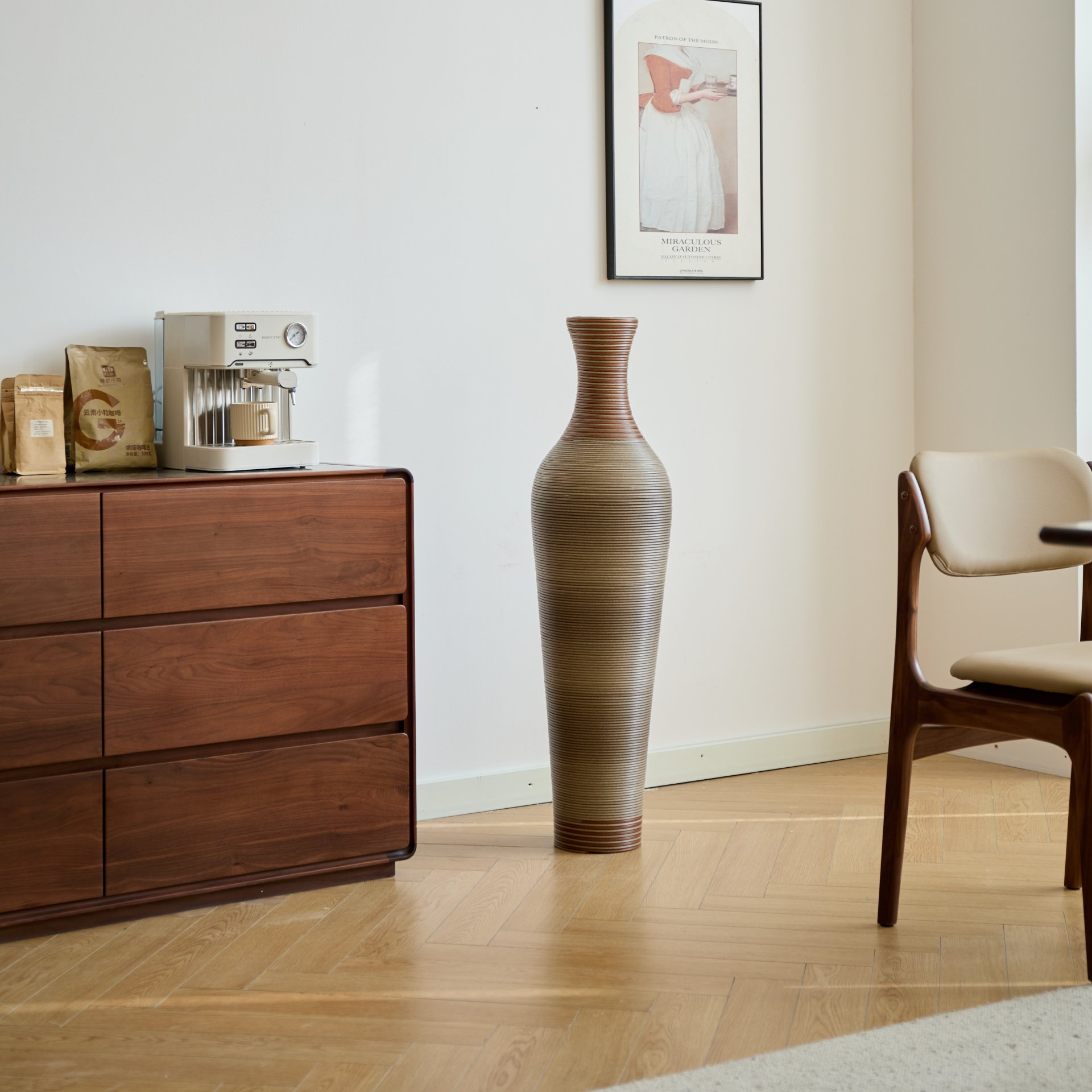 Tall Vase - Brown Decorative Floor Vase, Classic Neat Floor Vase Tall Freestanding Flower Holder, Artificial Rattan Vase, Floor Vase, Flower Holder For Home Decor - Gray - Image 12