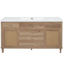 Bathroom Vanity With Sink, Soft Close Drawers - Antique Natural
