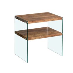 Side Table Rounded Edges For Living Room - Walnut