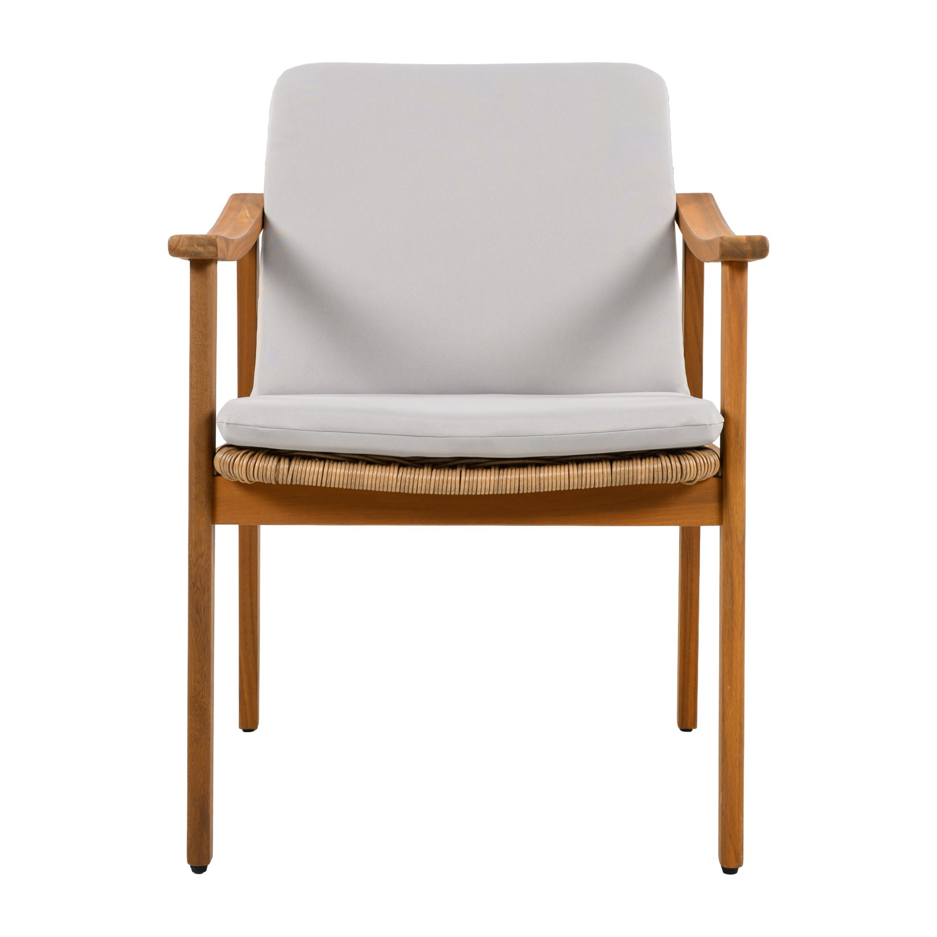 Outdoor Dining Chairs (Set of 2) - Gray / Teak - Image 6