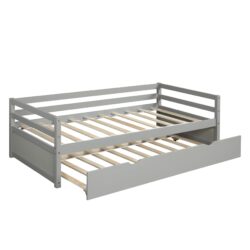 Twin Daybed With Trundle Frame Set - Gray