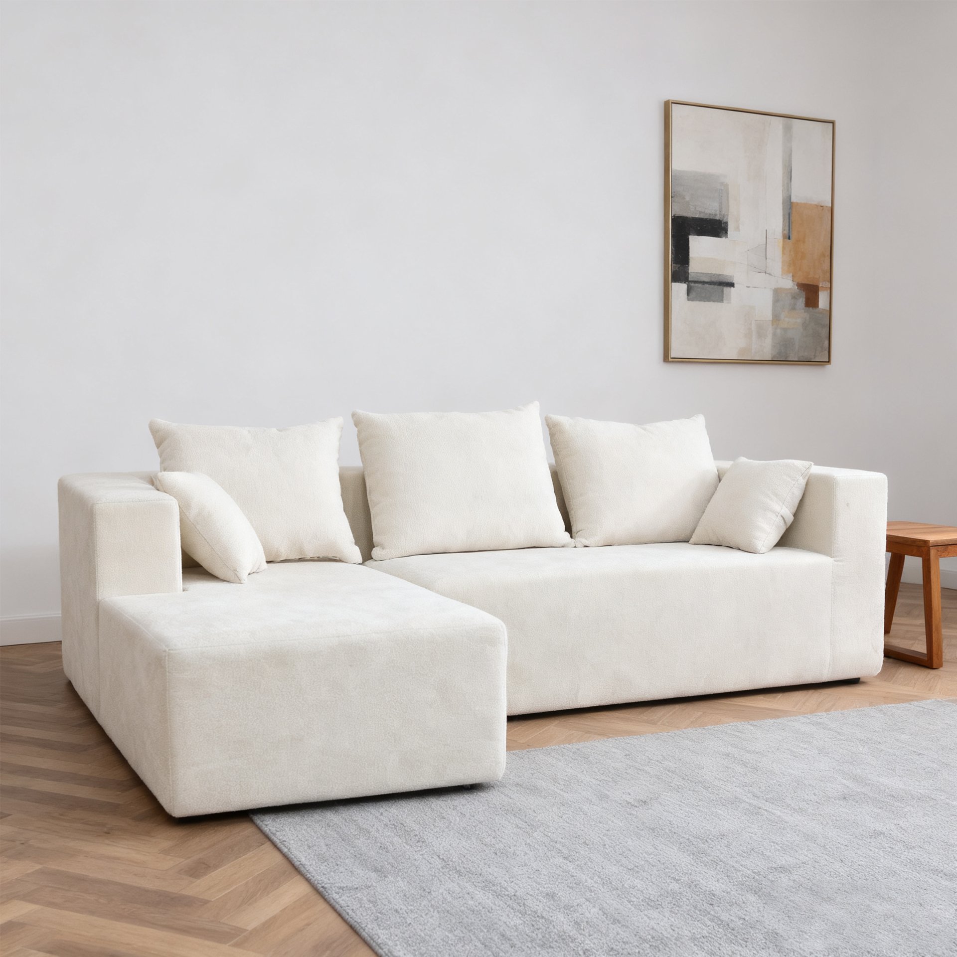 Corner Combination Sofa Sectional Couch, Modular Design For Living Spaces - Beige - Image 6