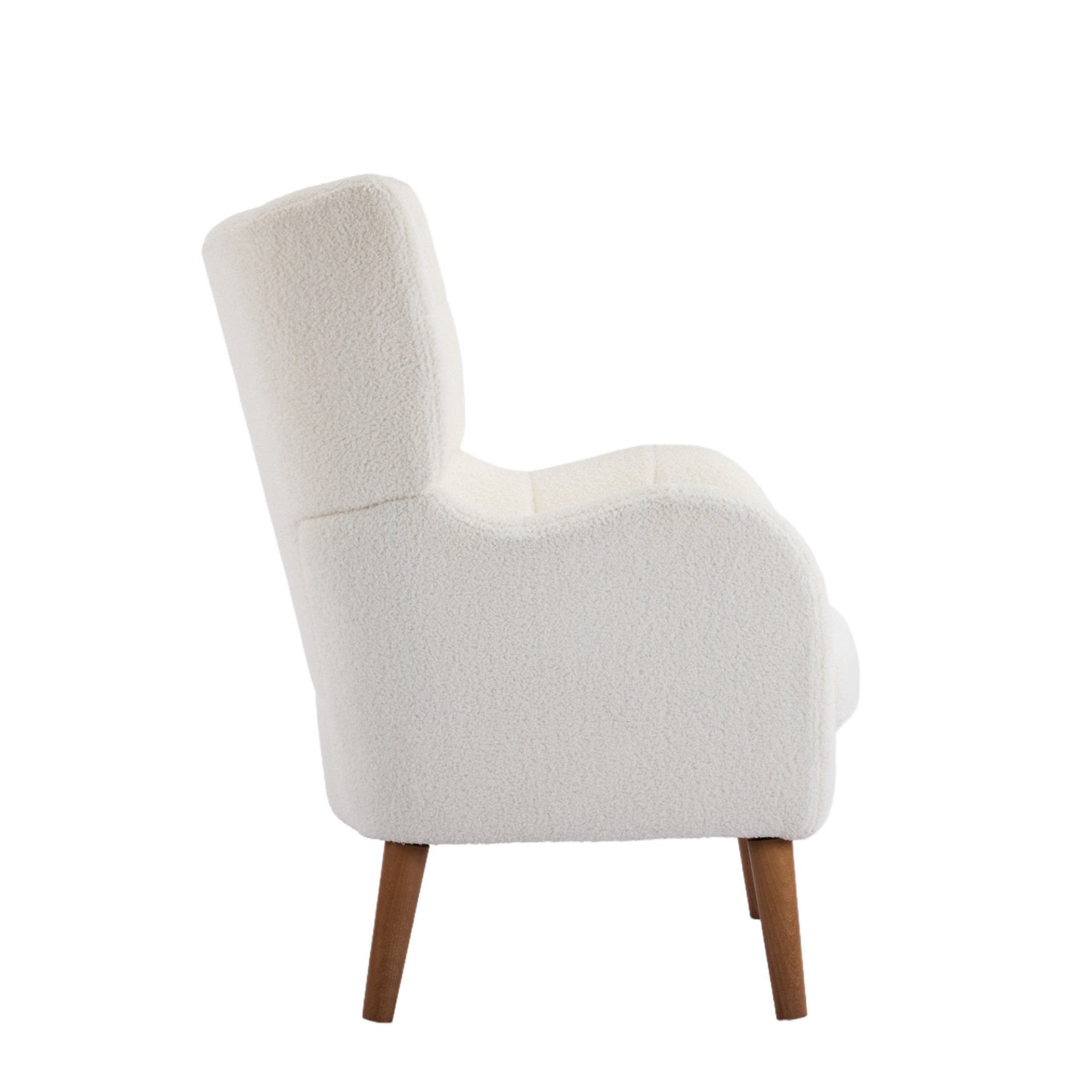 Accent Chair With Birch Wood Legs - White - Image 21