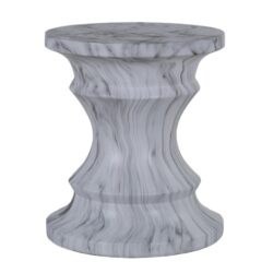 Geometric Round Outdoor End Table - Marble