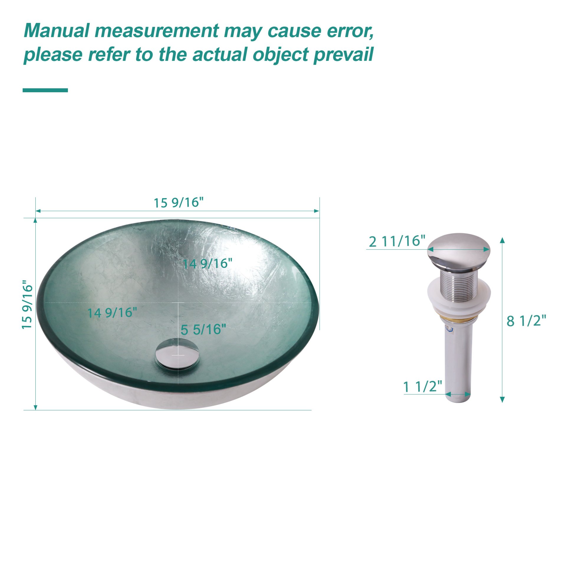 Artistic Vessel Bathroom Sink With Pop Up Drain - Silver - Image 3