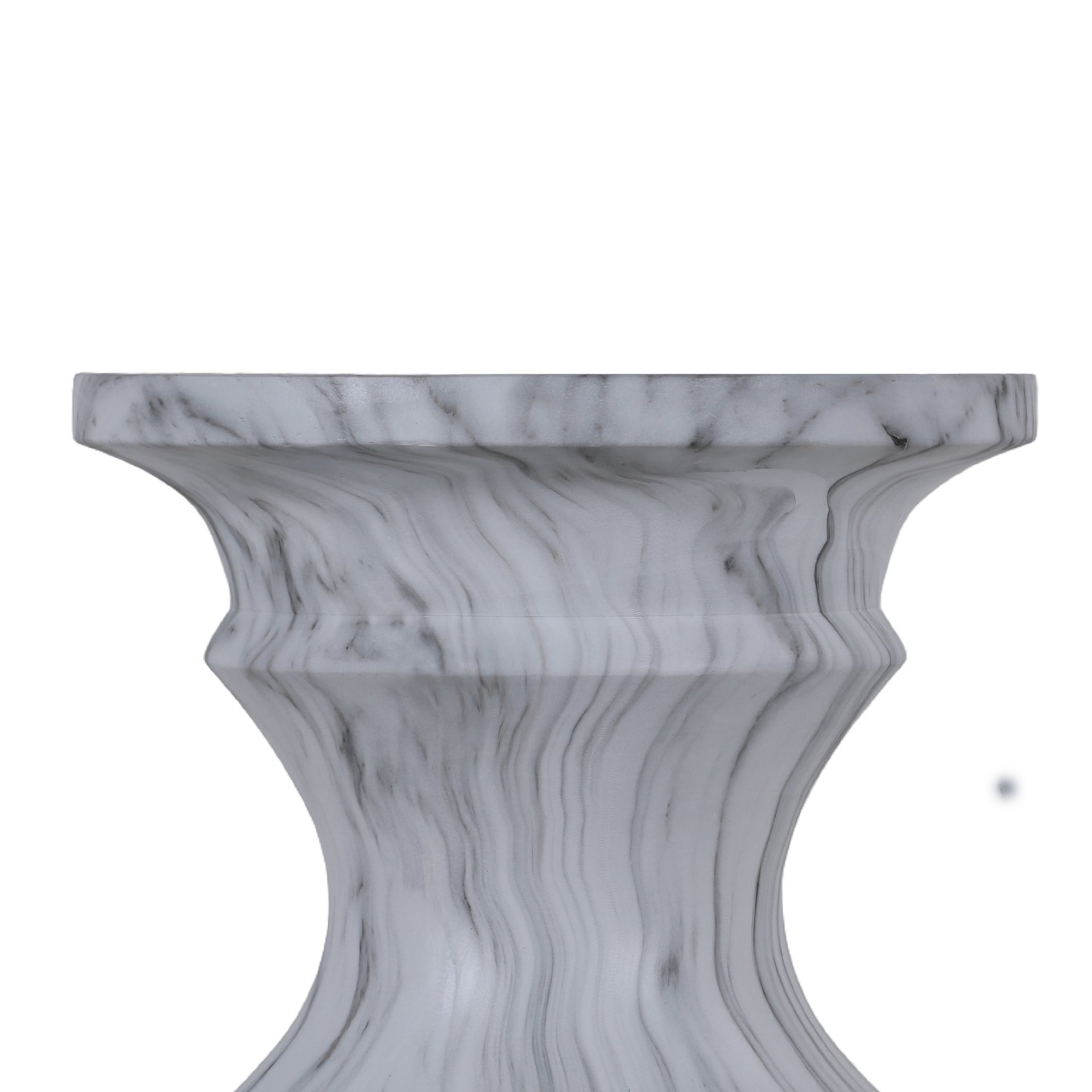 Geometric Round Outdoor End Table - Marble - Image 5