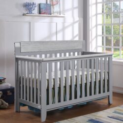 Hayes - 4 In 1 Convertible Crib - Gray, Weathered Granite