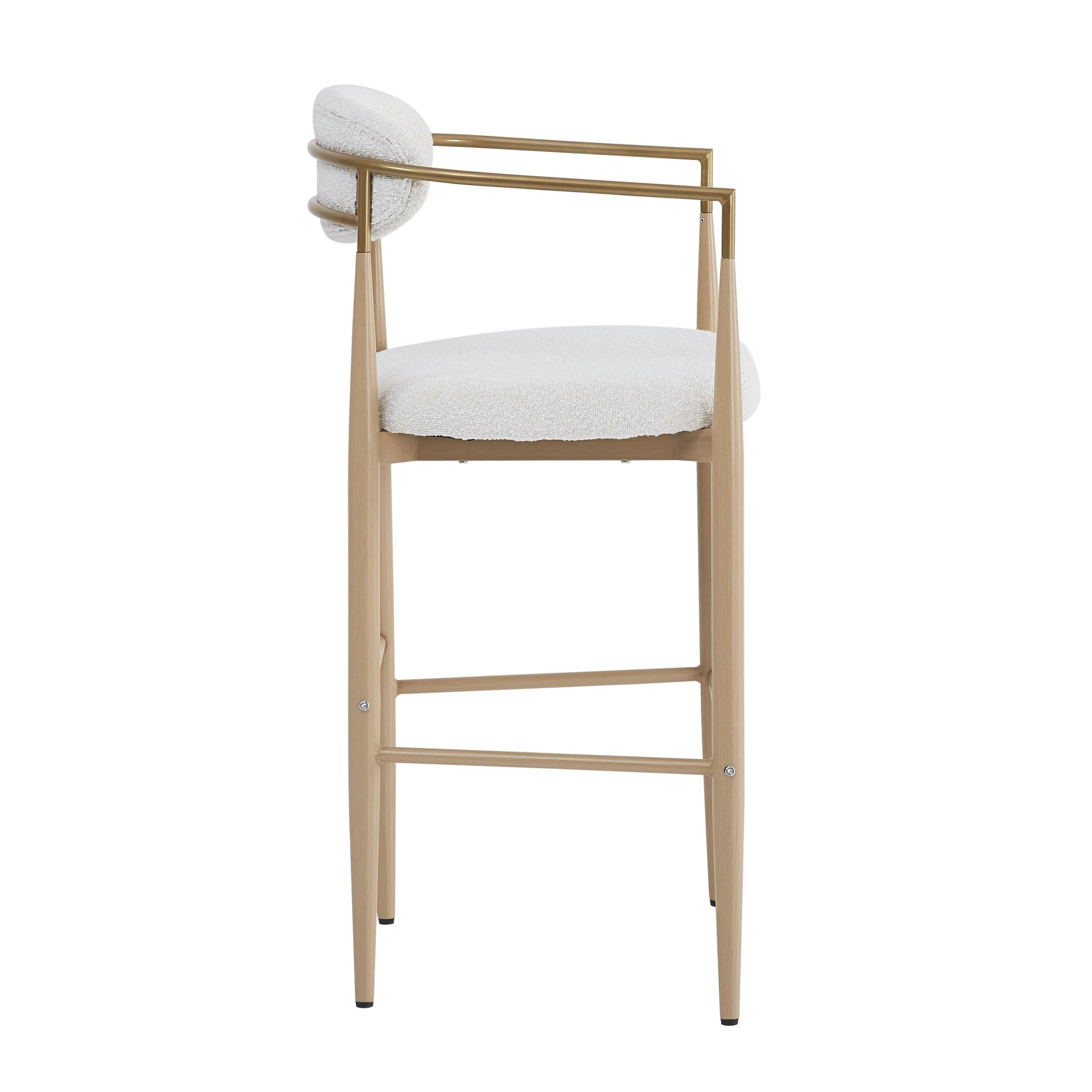 Upholstered Barstools & Back For Kitchen Island (Set of 2) - Beige - Image 8