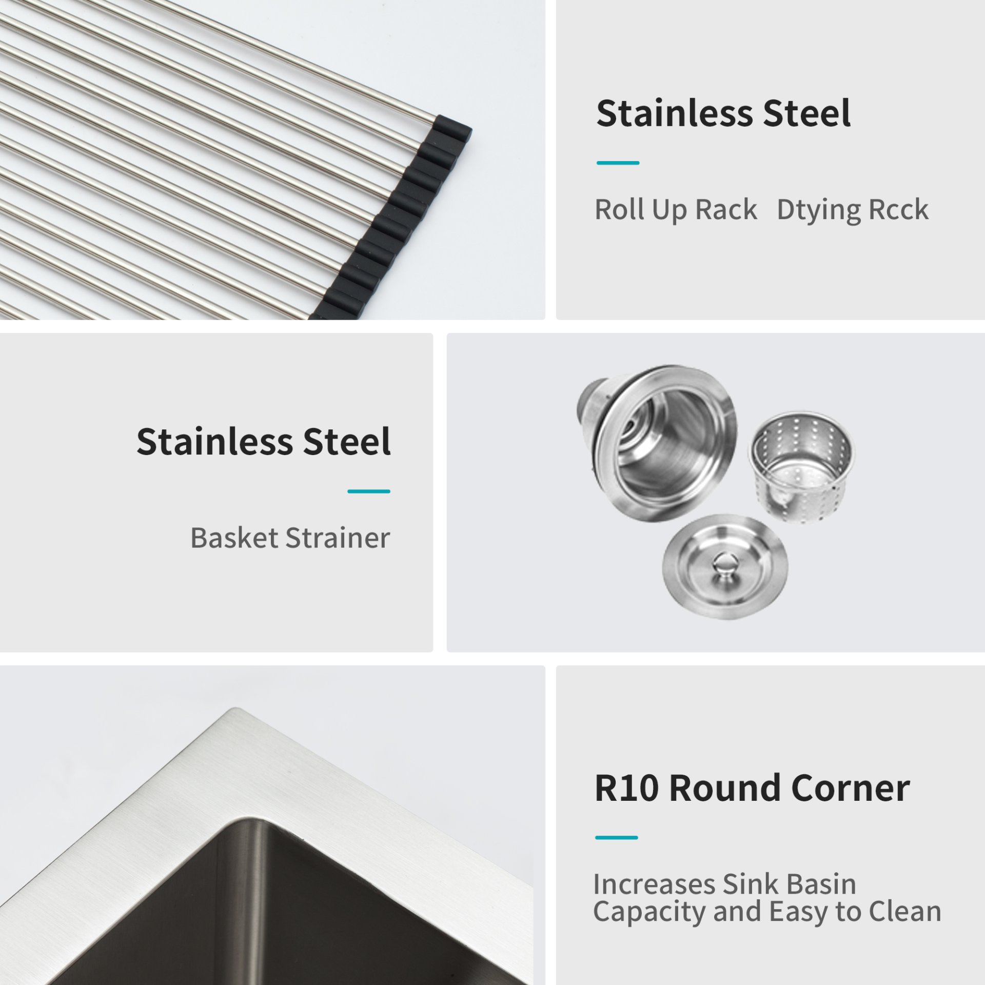 33" Undermount Kitchen Sink Single Bowl 16 Gauge, 10" Deep Basin - Brushed Nickel - Image 6