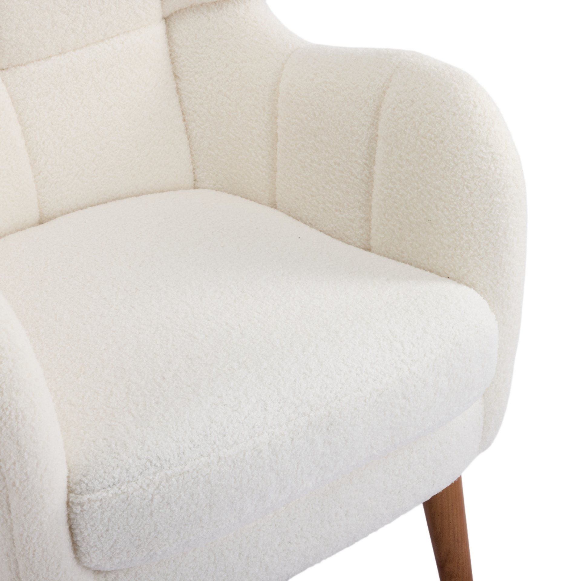 Accent Chair With Birch Wood Legs - White - Image 23
