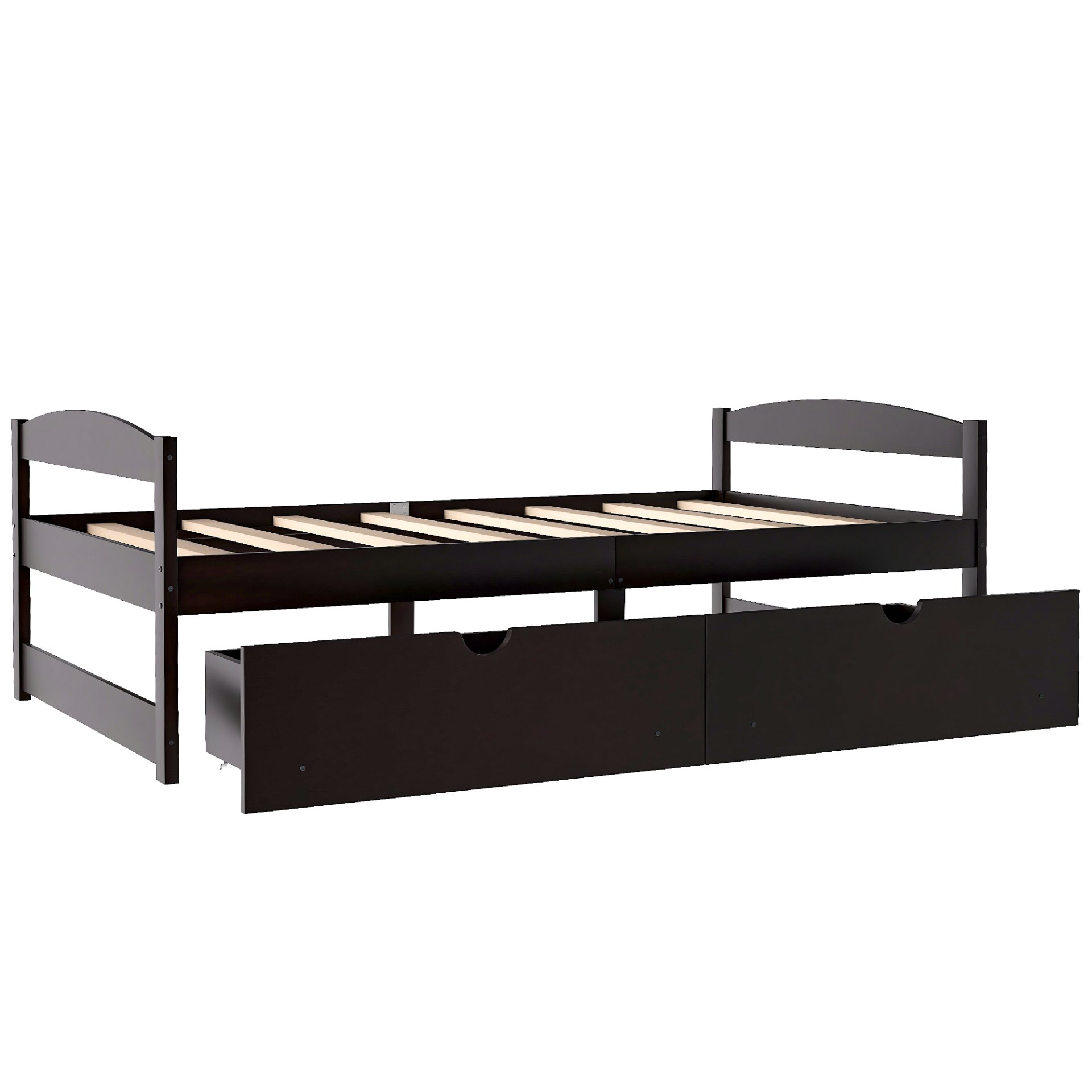 Twin Size Platform Bed With 2 Drawers - Espresso - Image 11