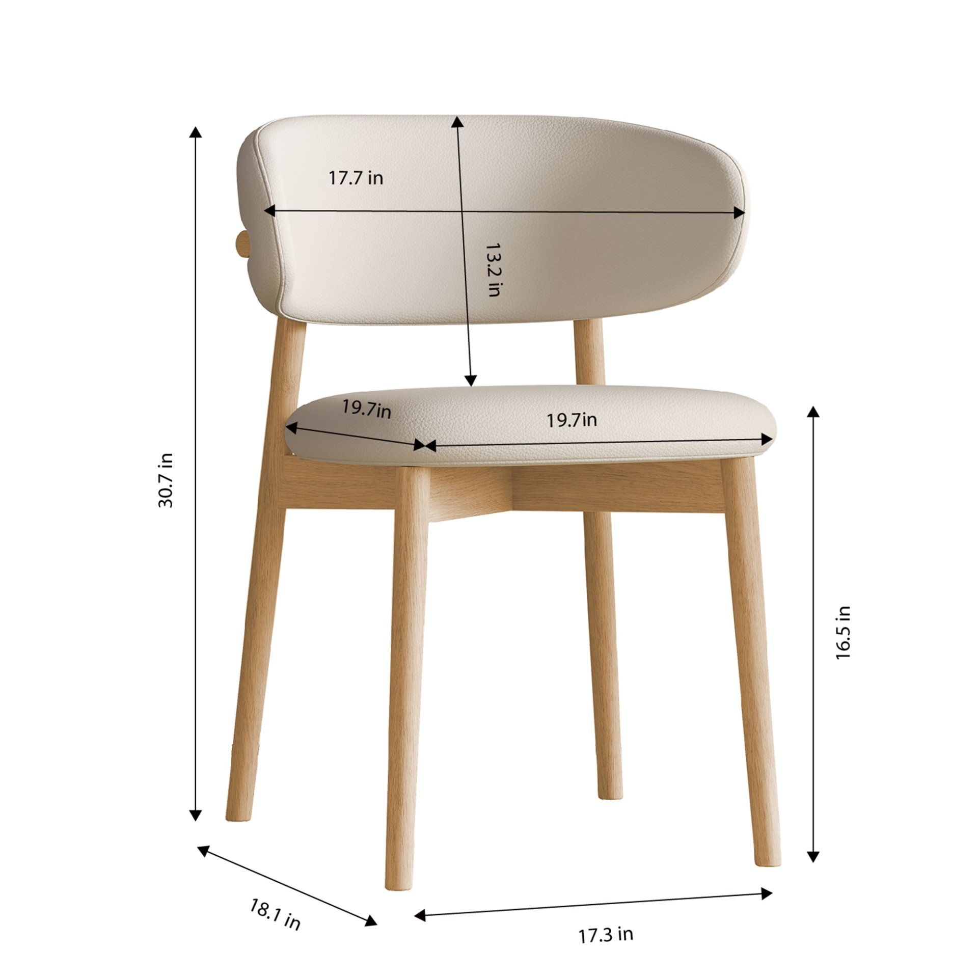 Dining Chair For Dining Room, Kitchen (Set of 2) - White - Image 3