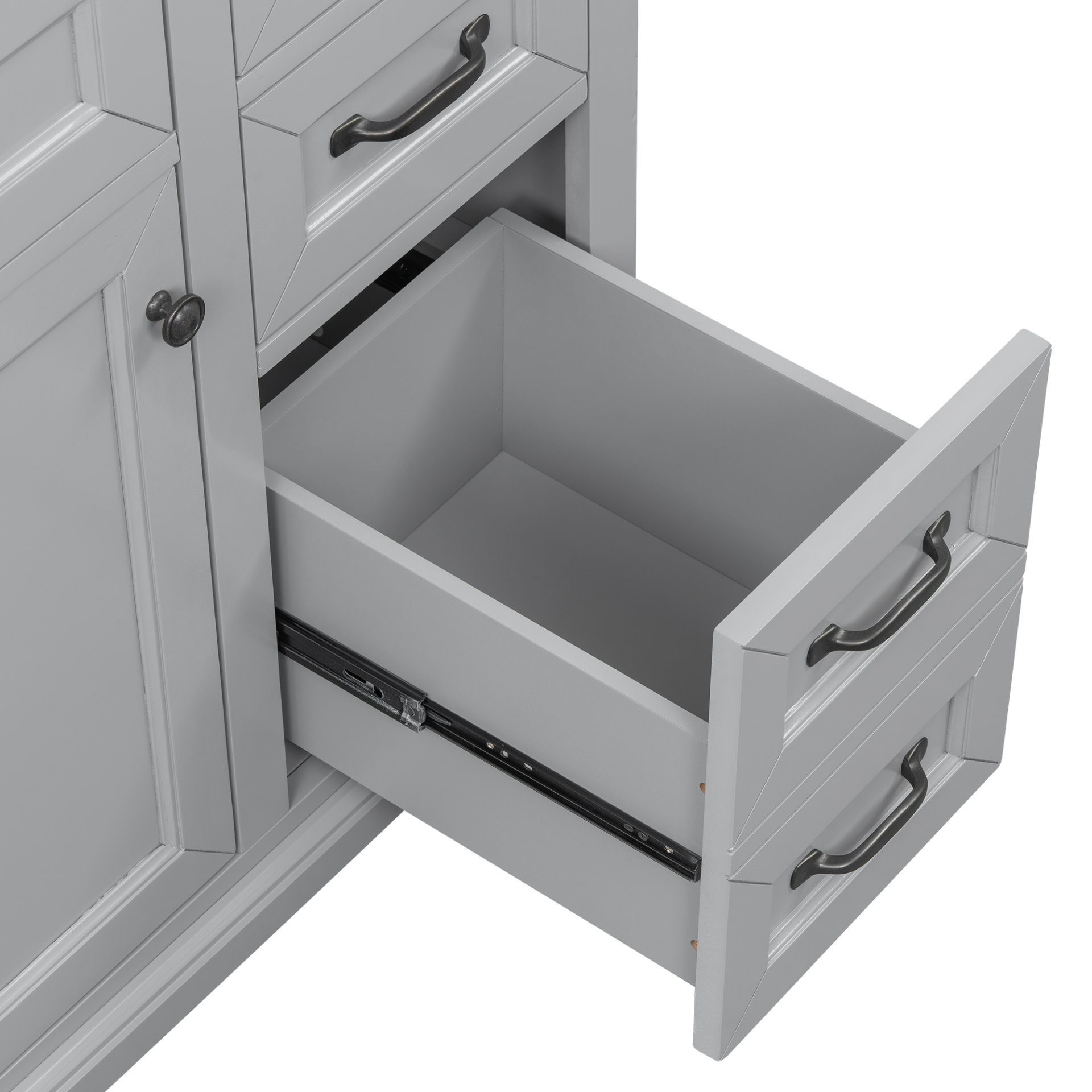 36" Bathroom Vanity With Sink, 2 Tip Out Drawers, Soft Close Hinges - Light Gray - Image 22
