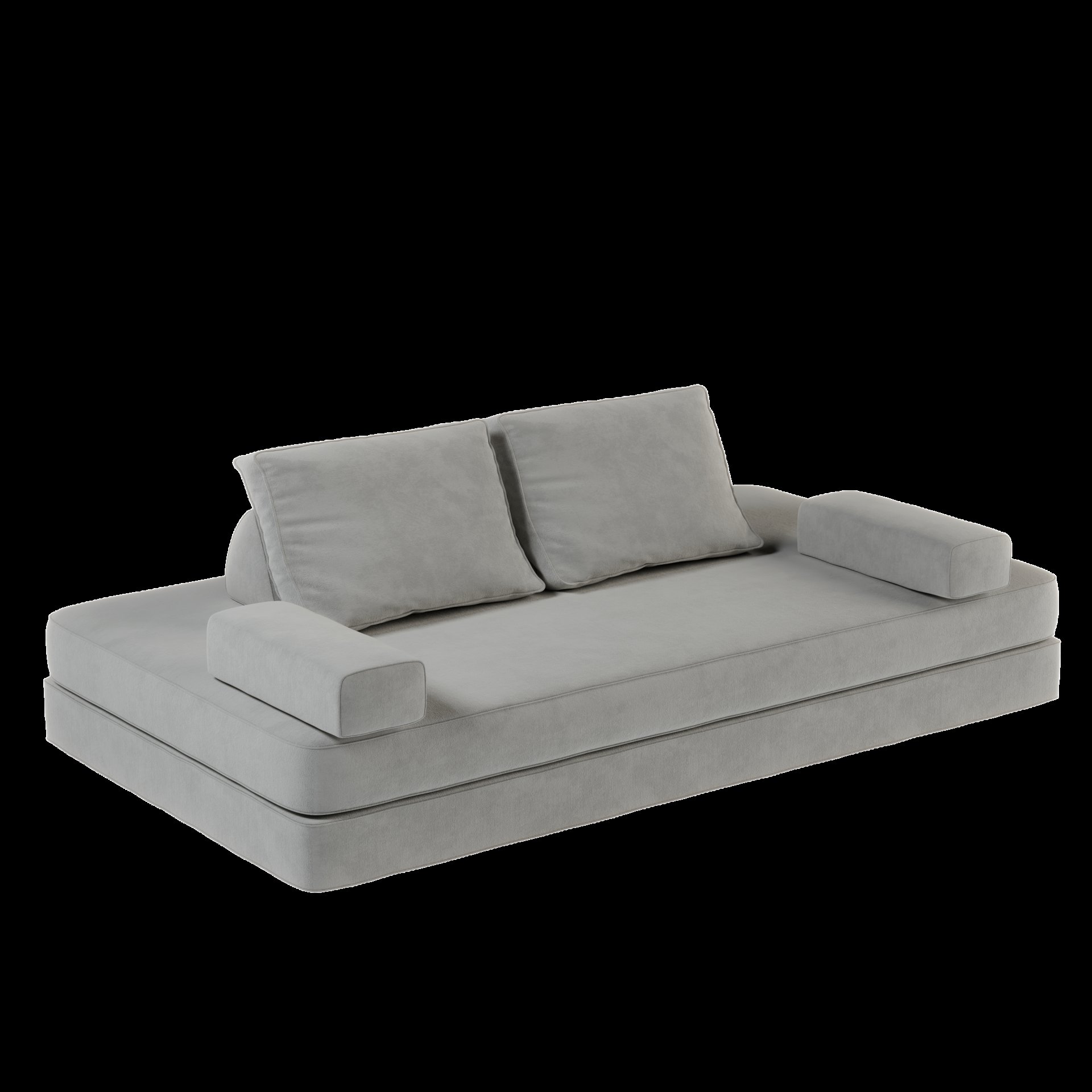 Multifunctional Convertible Sofa Bed With 2 Tumbler Backrests And 2 Pillows, Diy Modern Upholstered Couch - Light Gray - Image 21