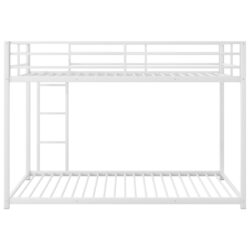 Twin Over Twin Bunk Bed With Ladder, Low Bunk Design - White