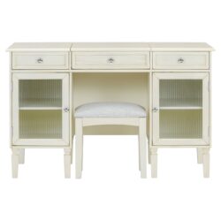 Multi Functional 2 In 1 Vanity Desk With Flip Top Mirror Material - White Oak