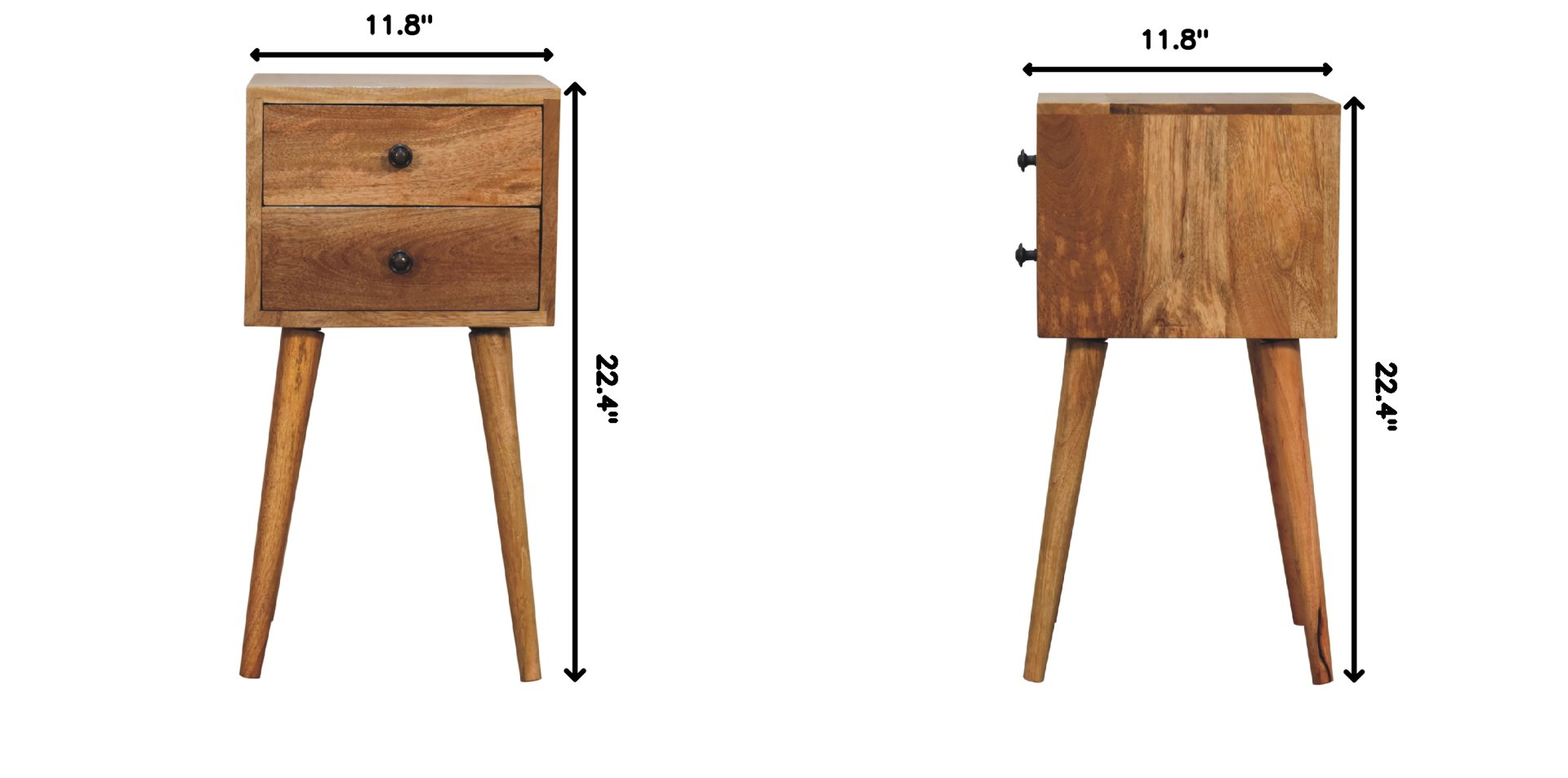 Mini 2 Drawer Nightstand - Oak - Image 12