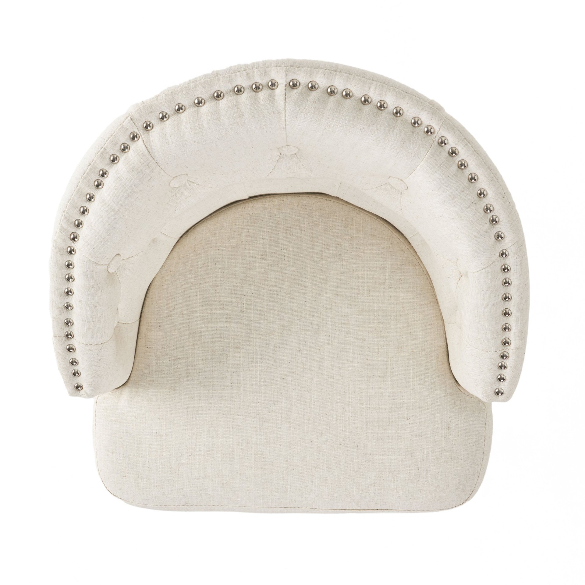 360 Degree Swivel Bar Stool With Stunning Nailhead Trim (Set of 2) - Beige - Image 10