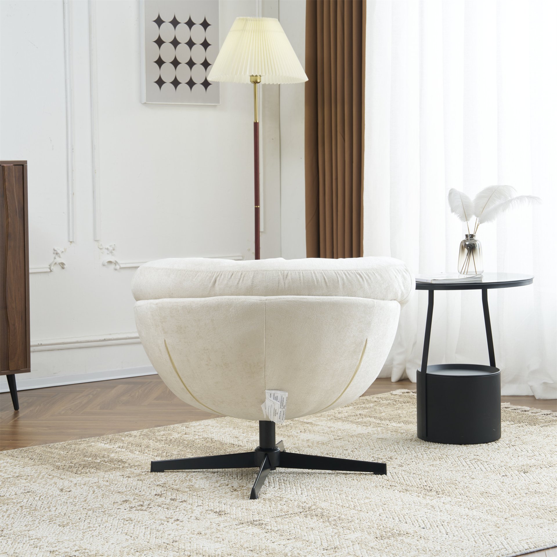 Modern Office Chair With Swivel - Beige - Image 13