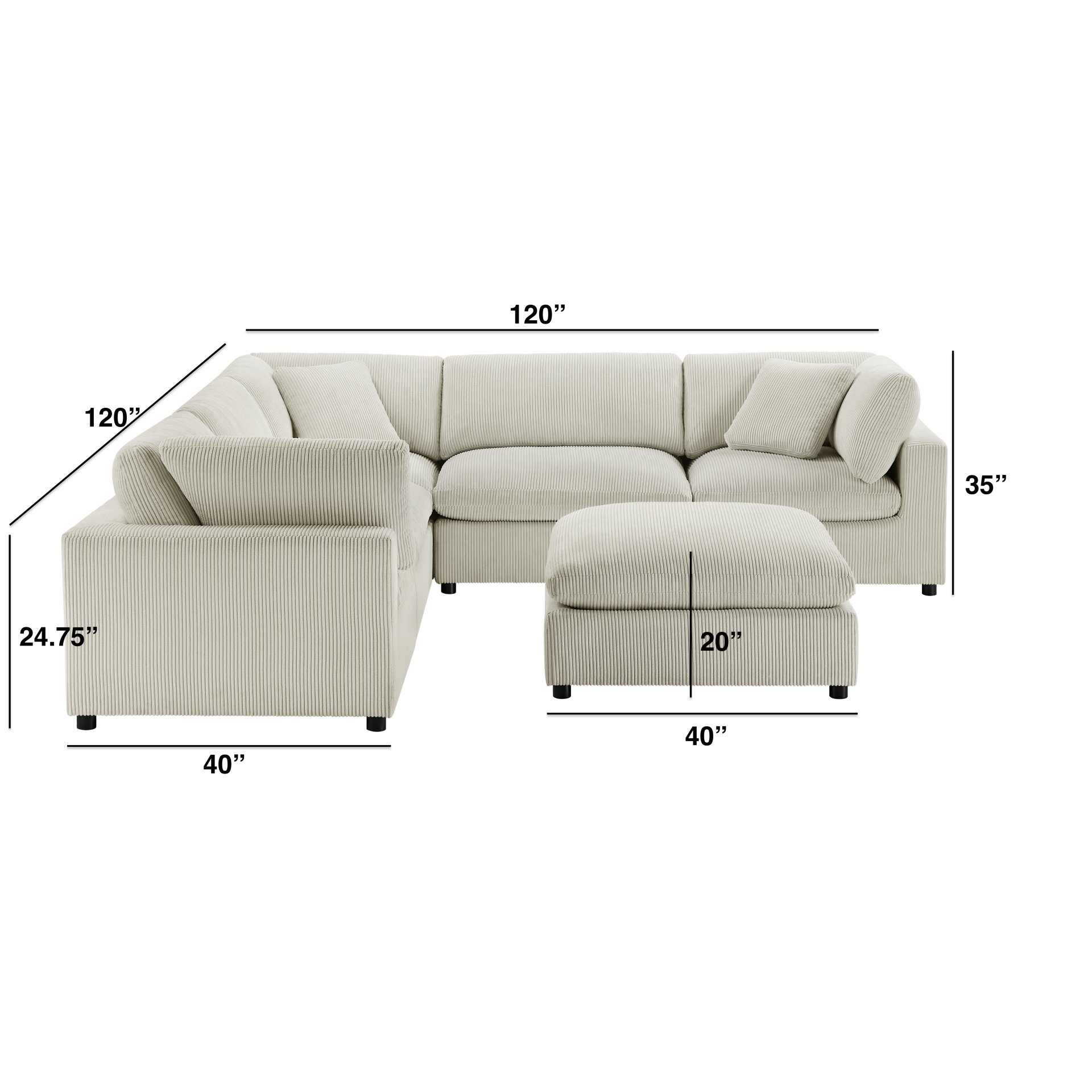 Chelsea - Modular 6 Piece Sectional - Beige - Image 20