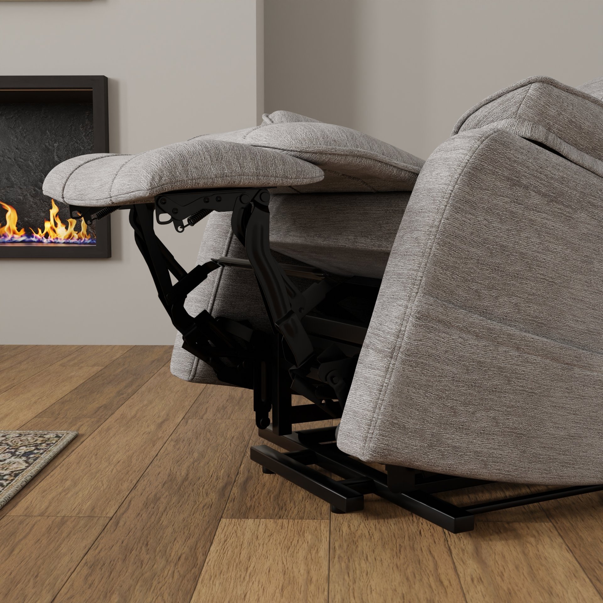 Lucie - Fabric Power Lift Chair - Gray - Image 14