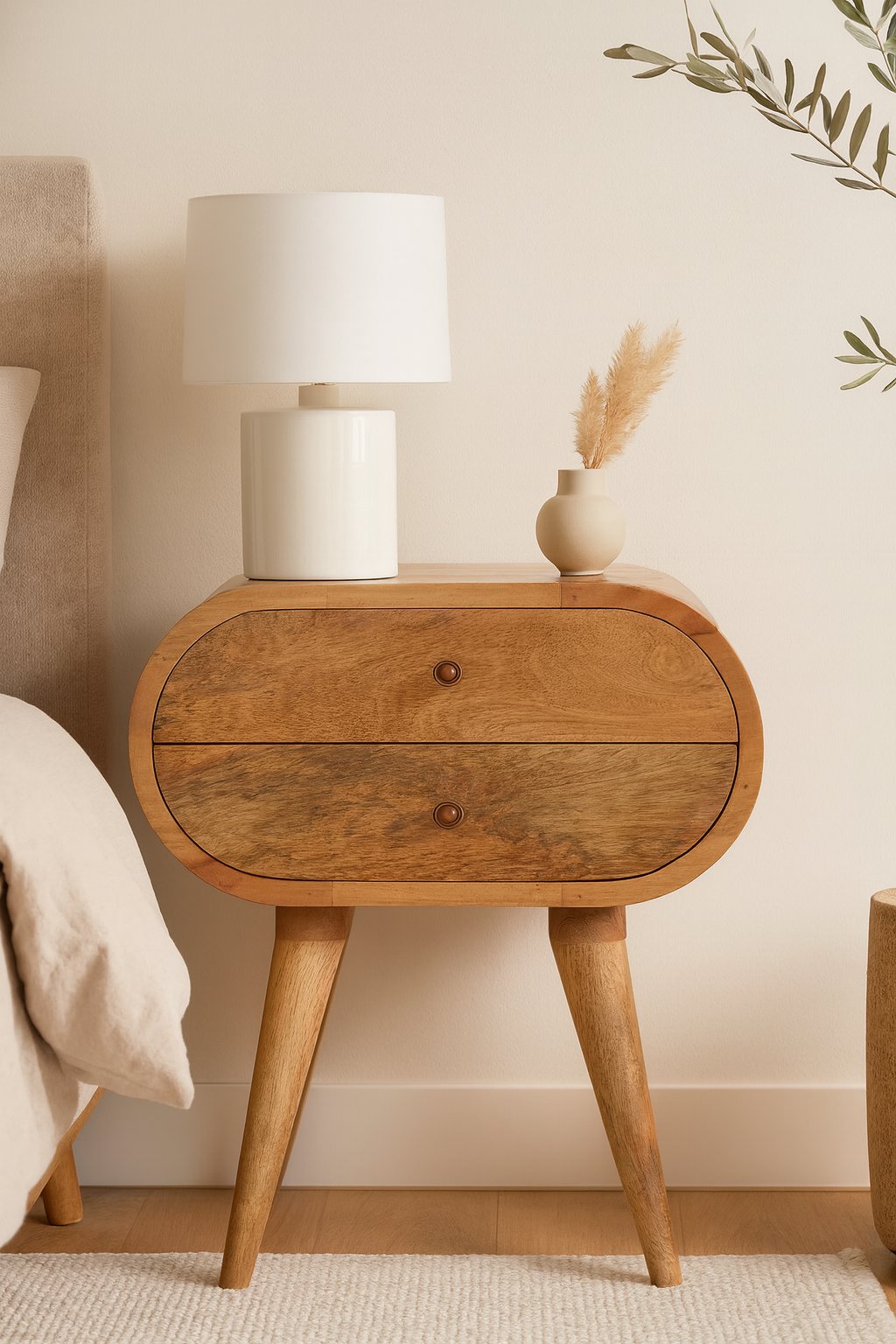 Circular Nightstand - Oak - Image 11