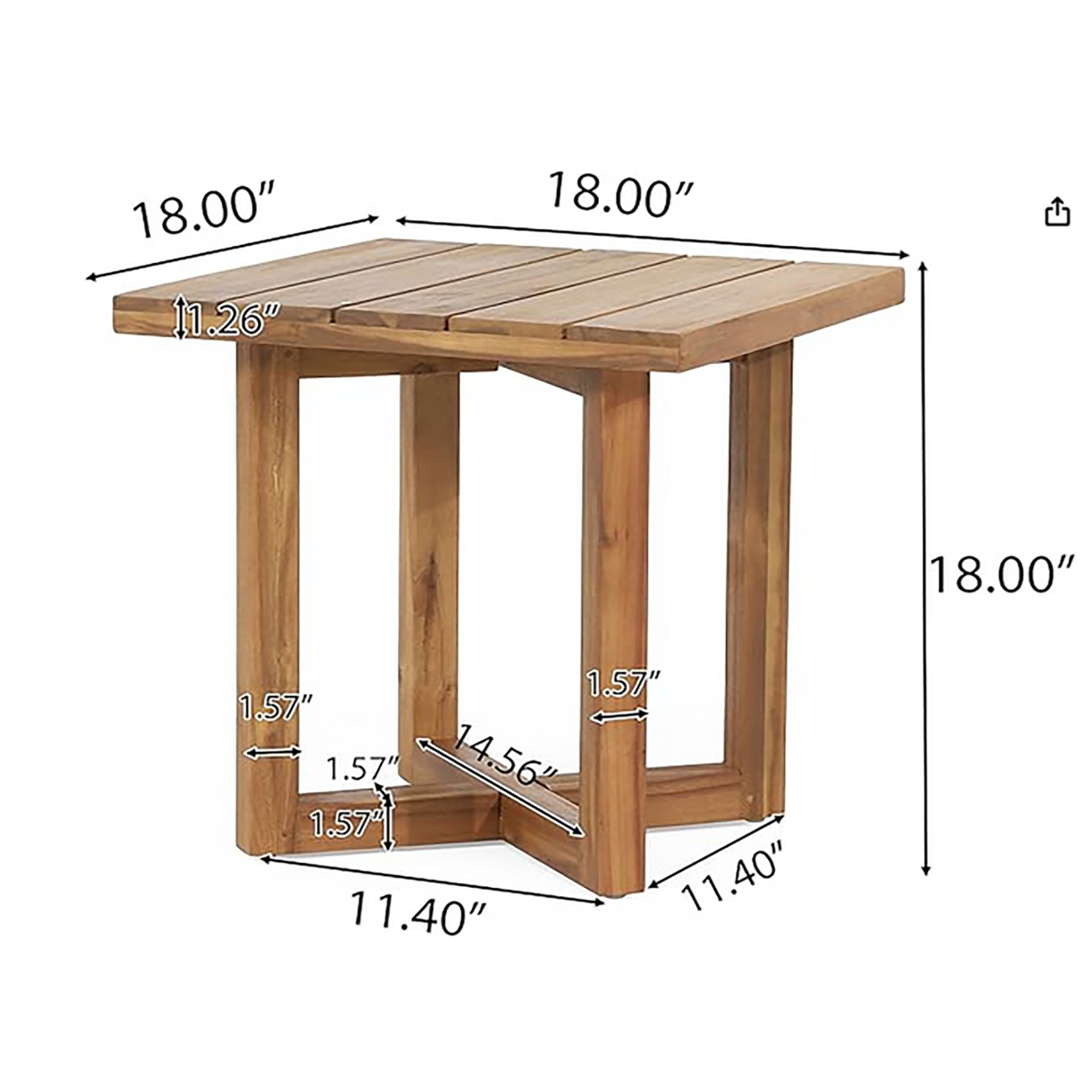 Ella - Square Side Table - Acacia Wood - Image 2